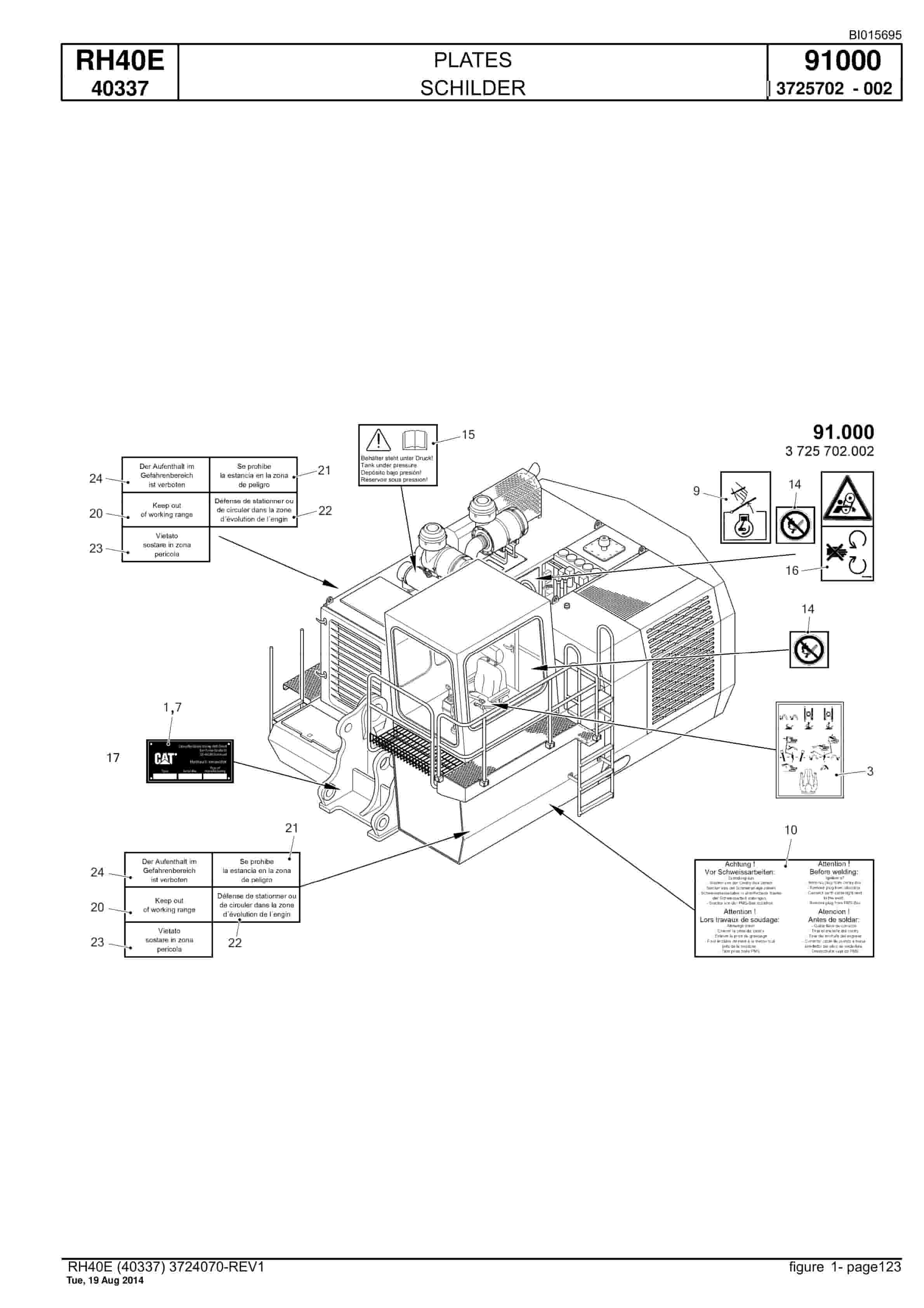 Caterpillar 6015 FS Hydraulic Shovel Spare Parts Manual BI015695-5