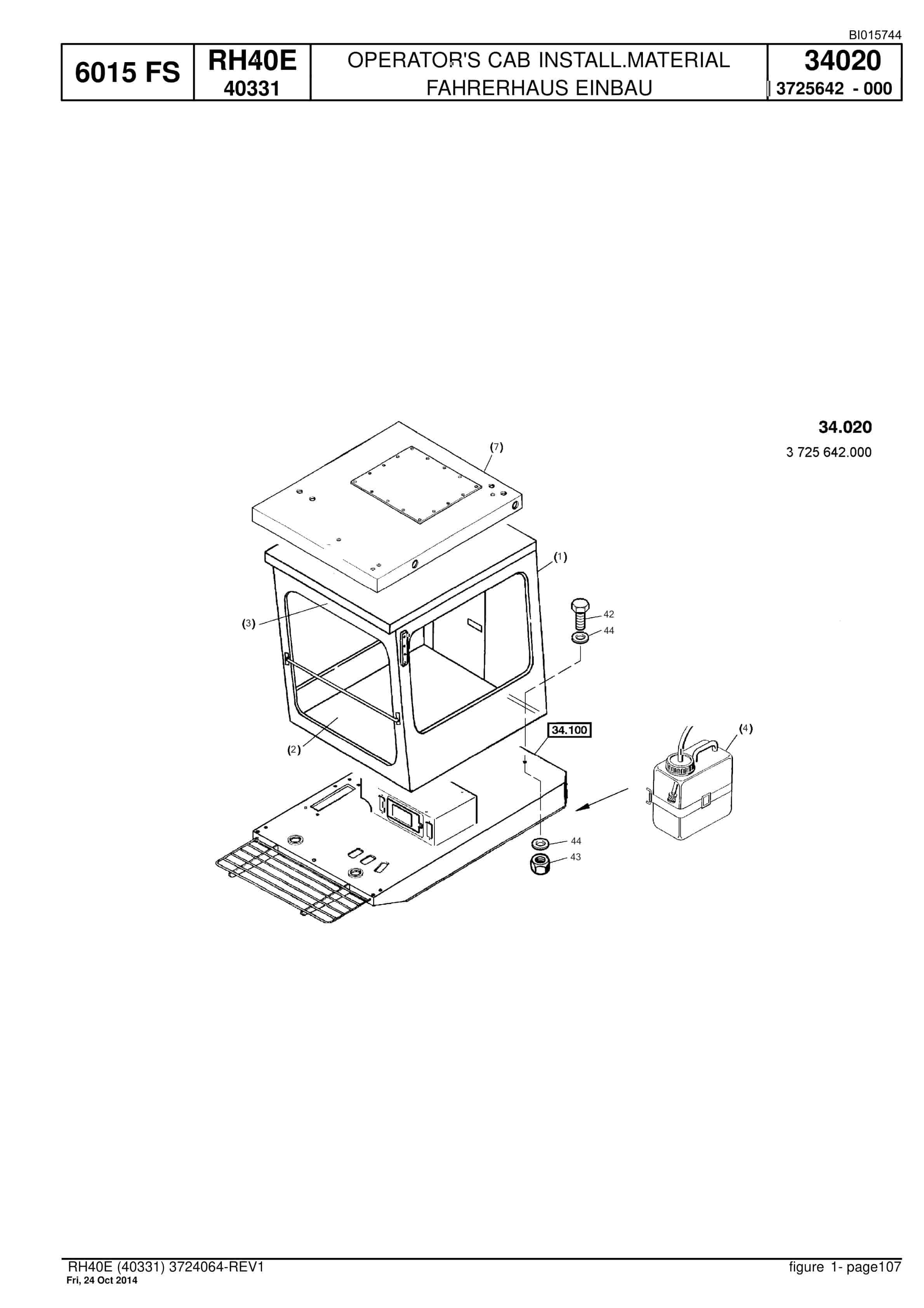 Caterpillar 6015 FS Hydraulic Shovel Spare Parts Manual BI015774-3