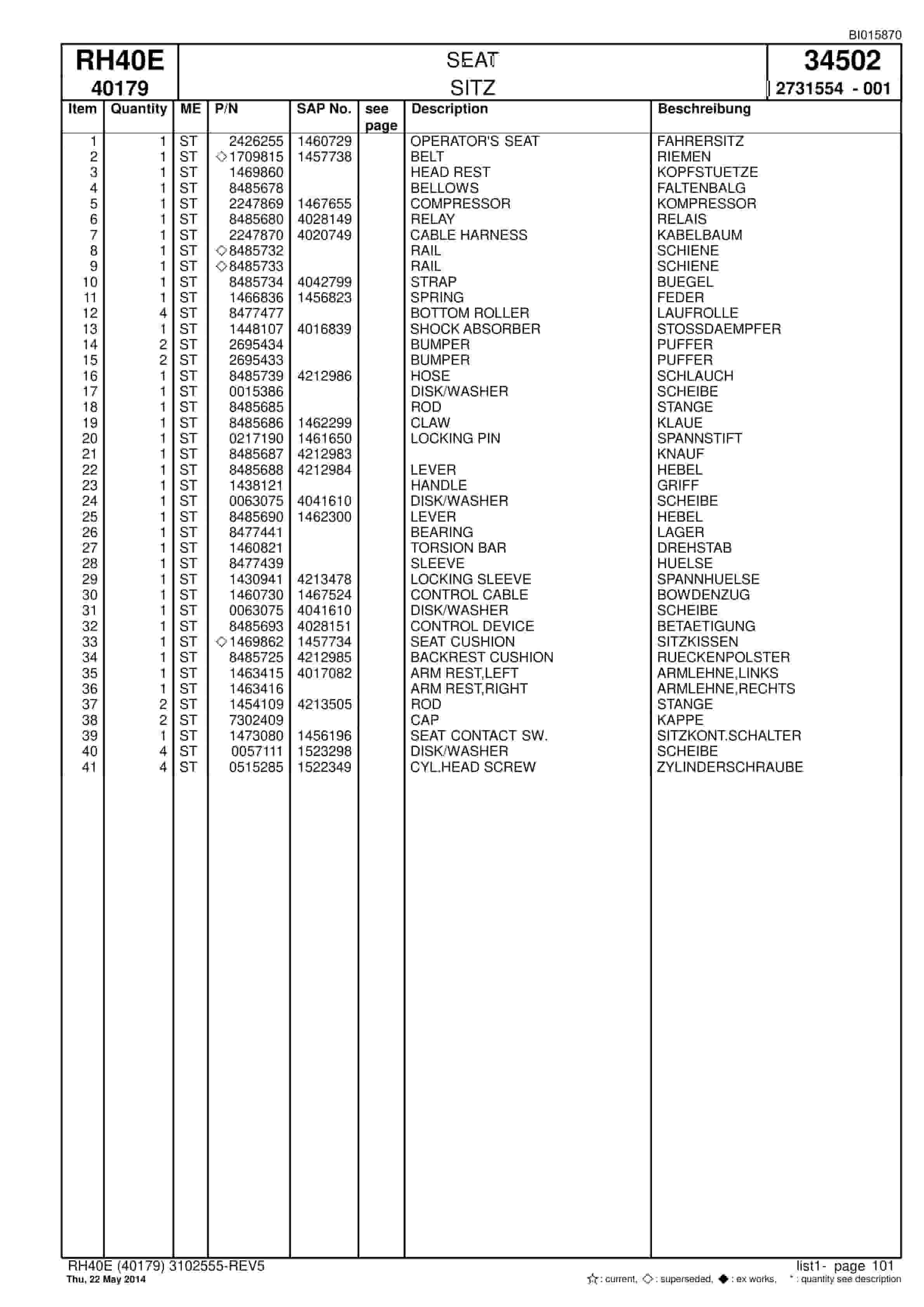 Caterpillar 6015 FS Hydraulic Shovel Spare Parts Manual BI015870-3
