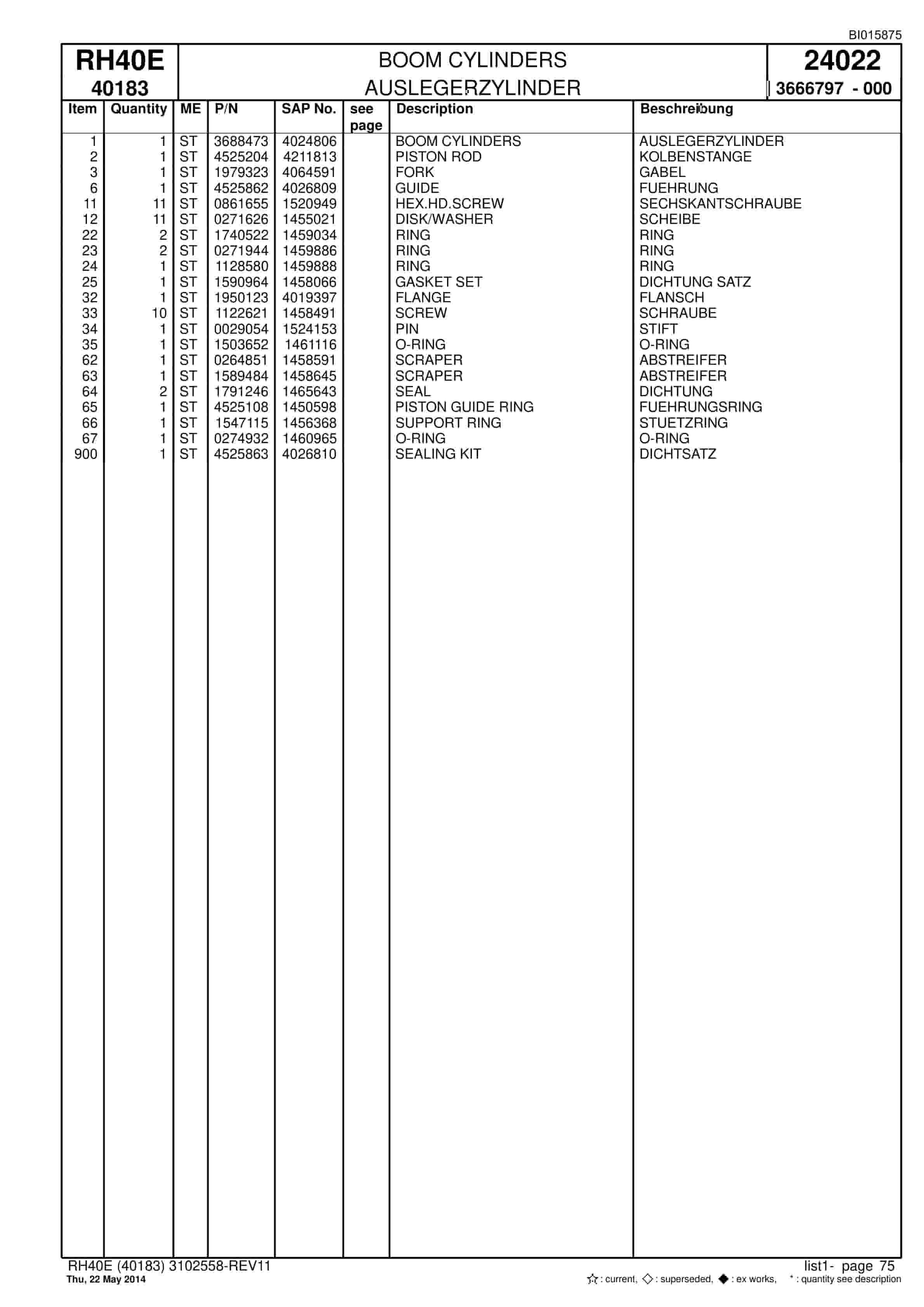 Caterpillar 6015 FS Hydraulic Shovel Spare Parts Manual BI015875-2