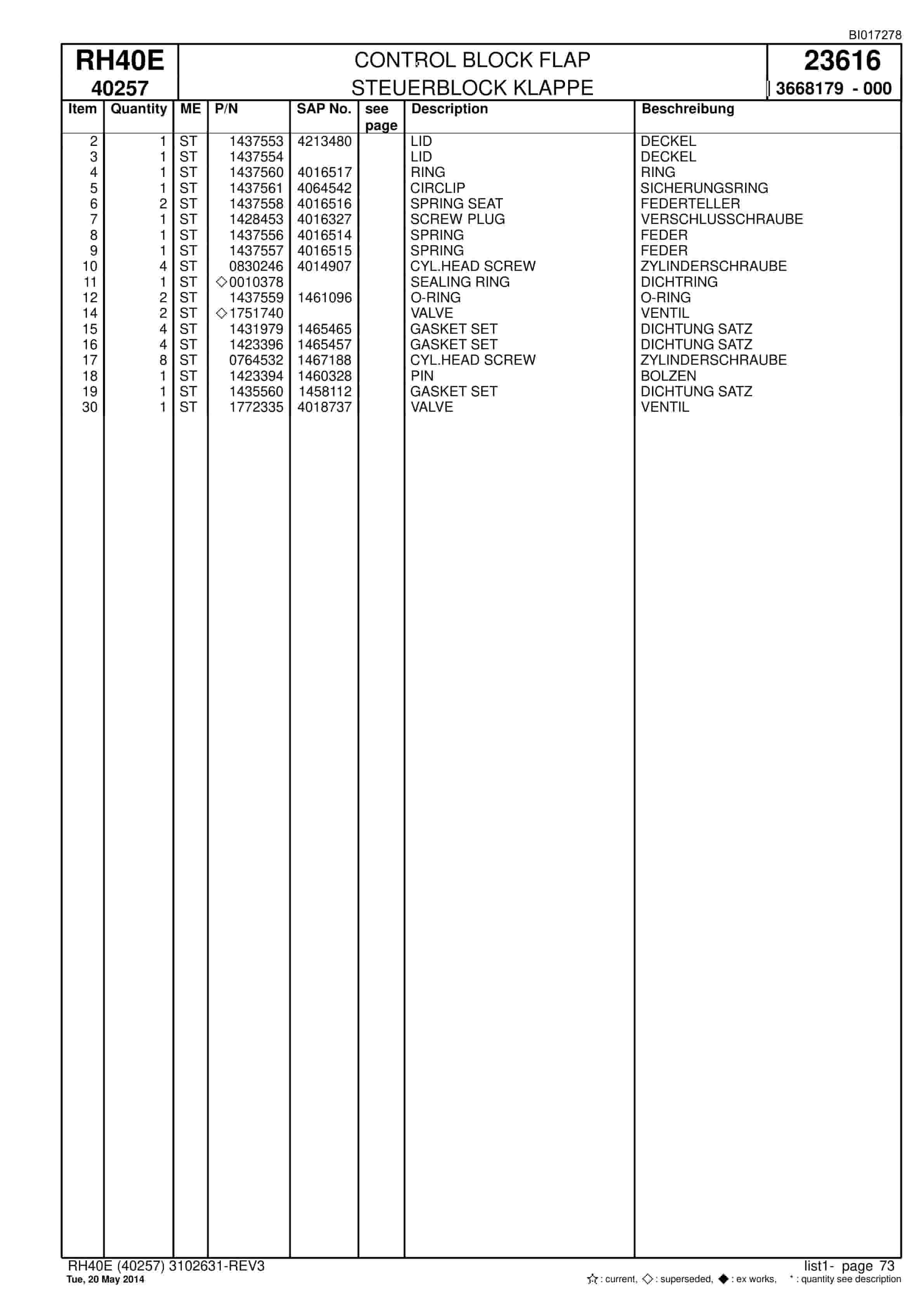 Caterpillar 6015 FS Hydraulic Shovel Spare Parts Manual BI017278-2