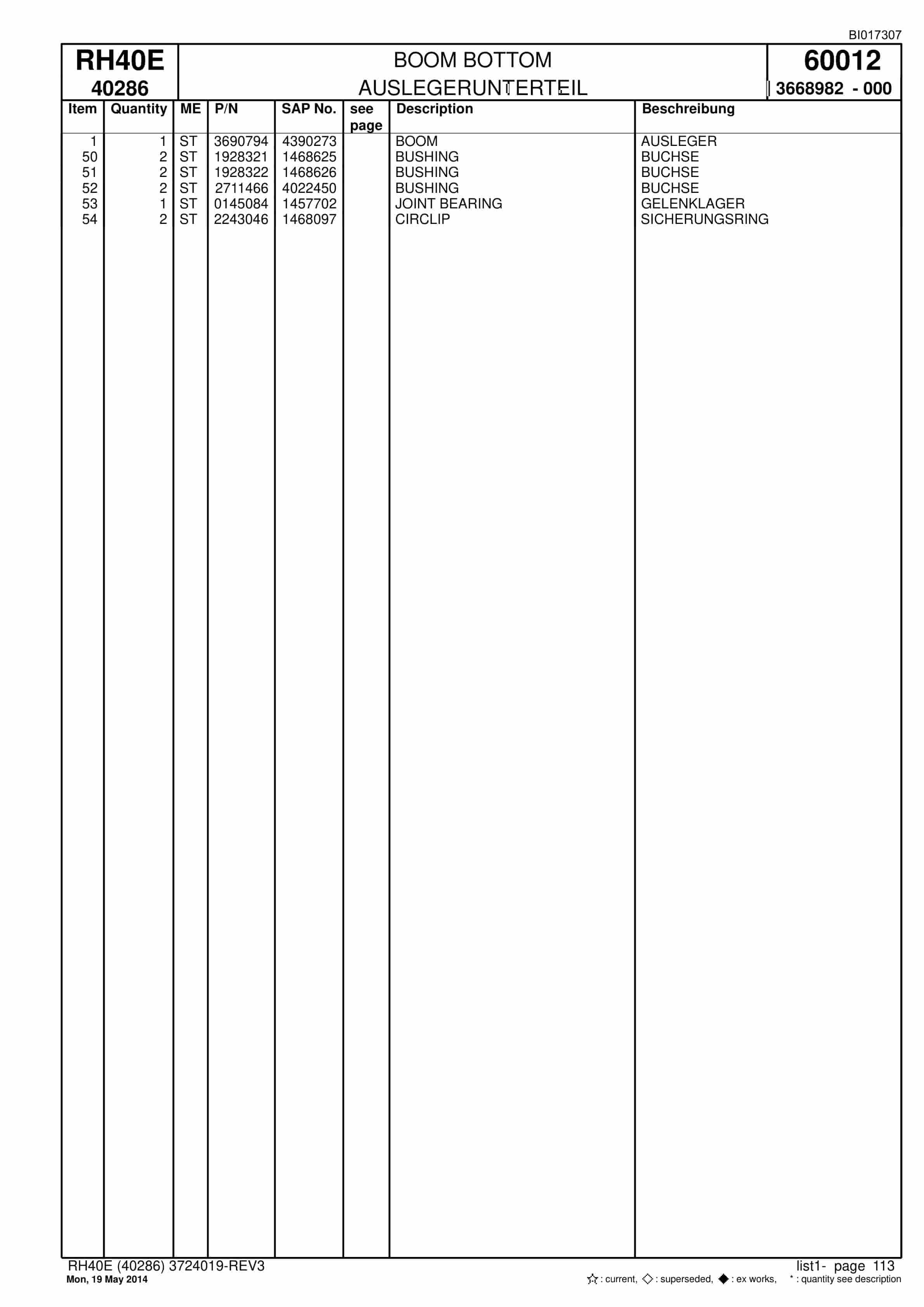 Caterpillar 6015 FS Hydraulic Shovel Spare Parts Manual BI017307-4