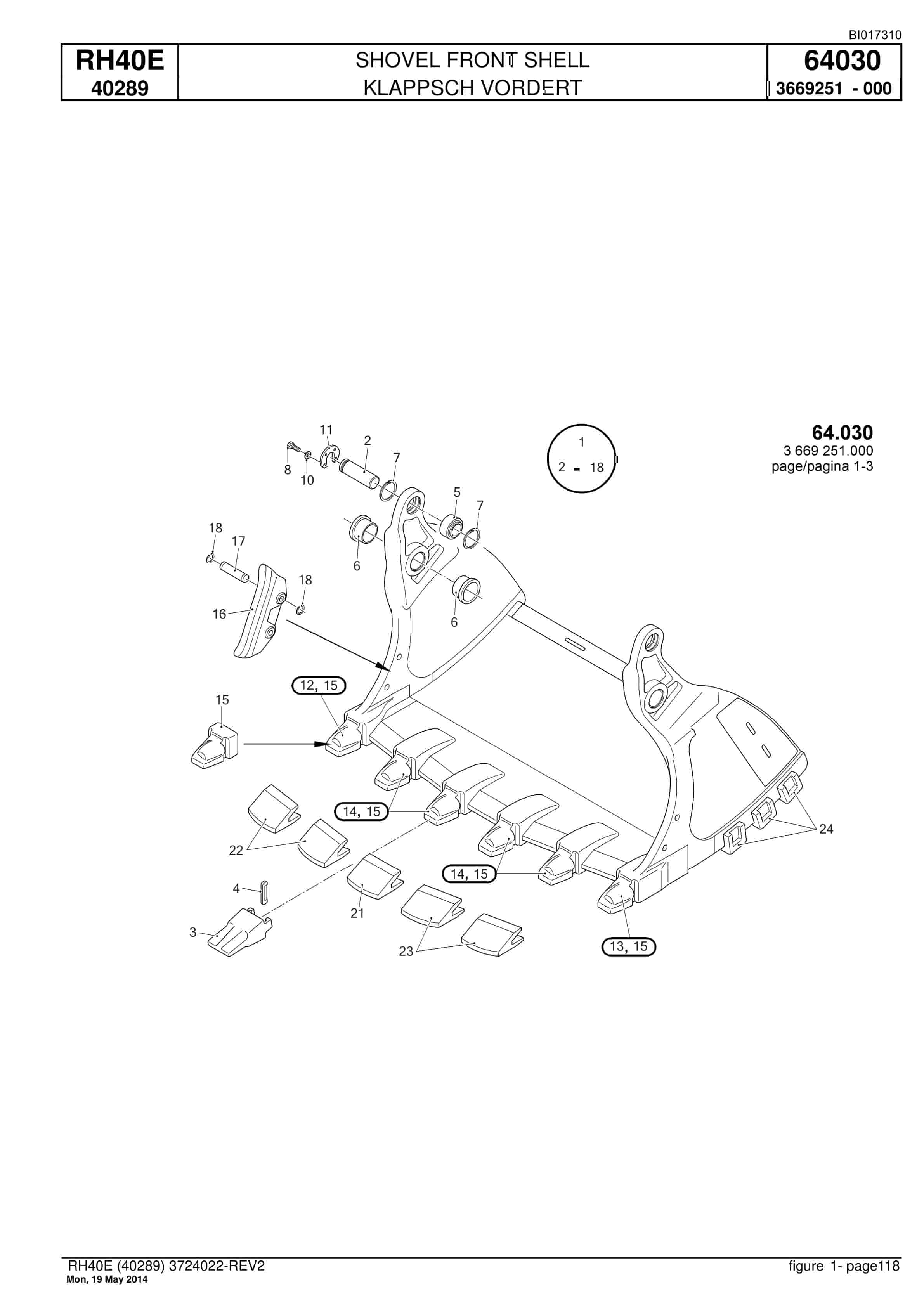 Caterpillar 6015 FS Hydraulic Shovel Spare Parts Manual BI017310-5