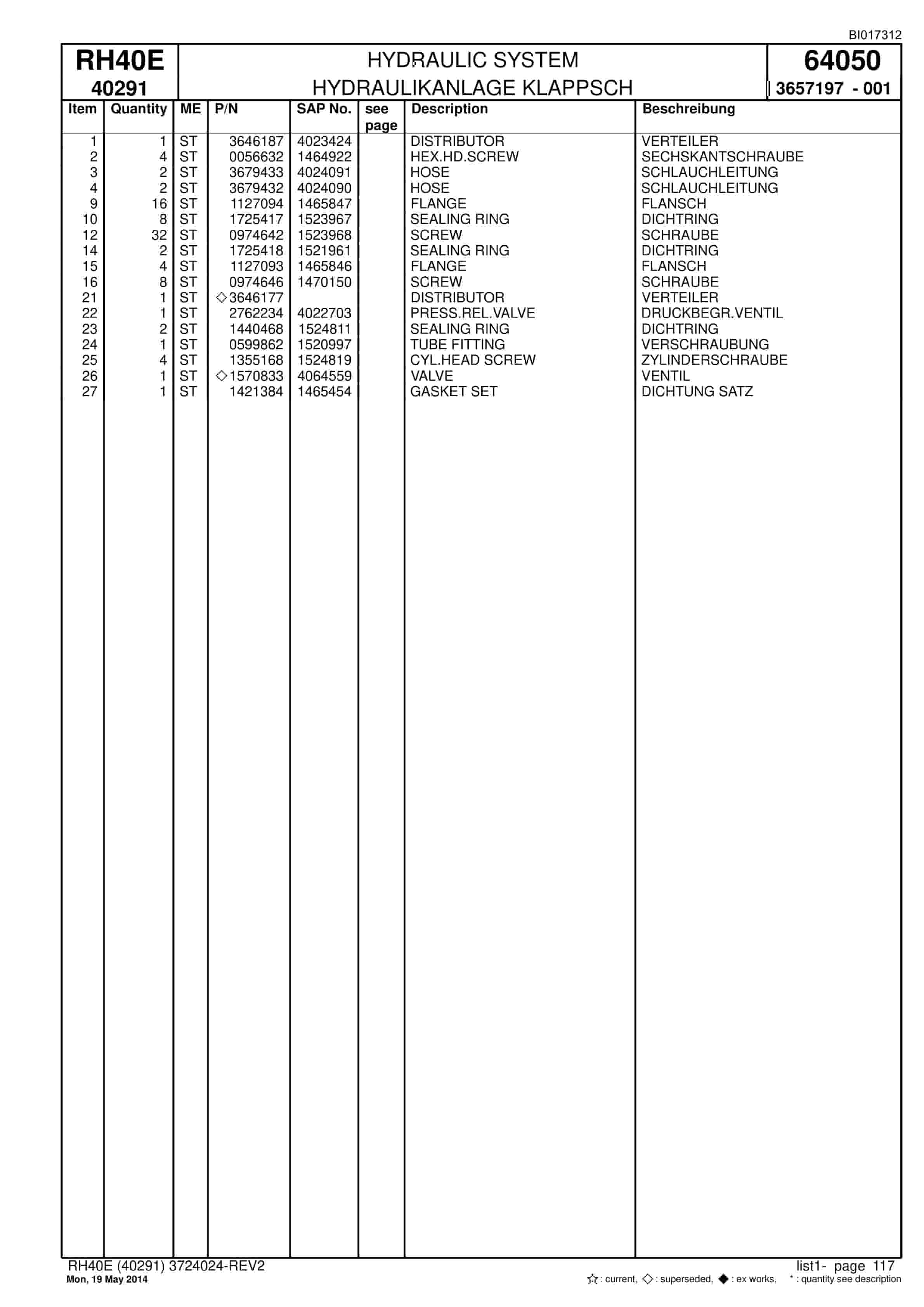 Caterpillar 6015 FS Hydraulic Shovel Spare Parts Manual BI017312-5