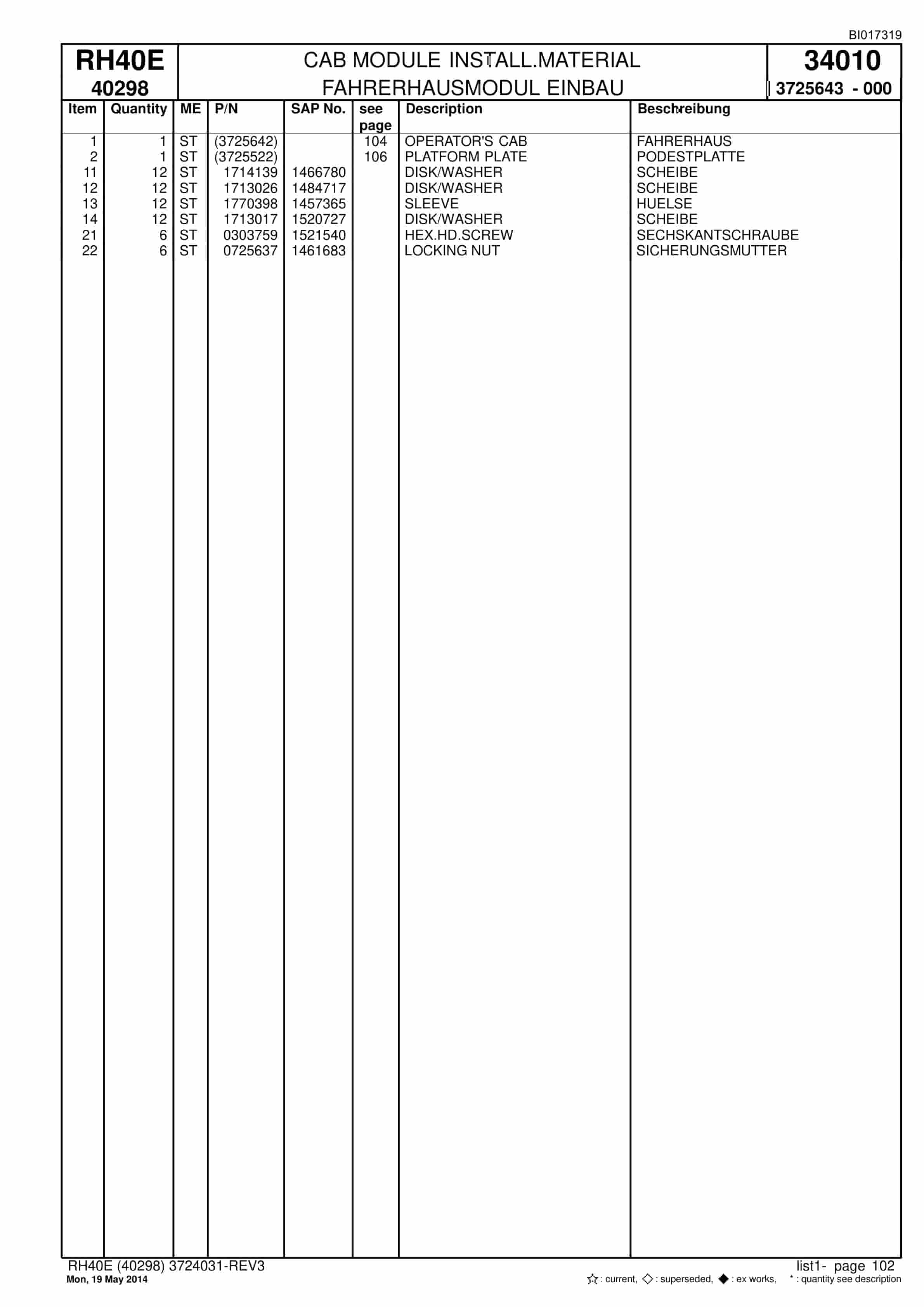 Caterpillar 6015 FS Hydraulic Shovel Spare Parts Manual BI017319-3