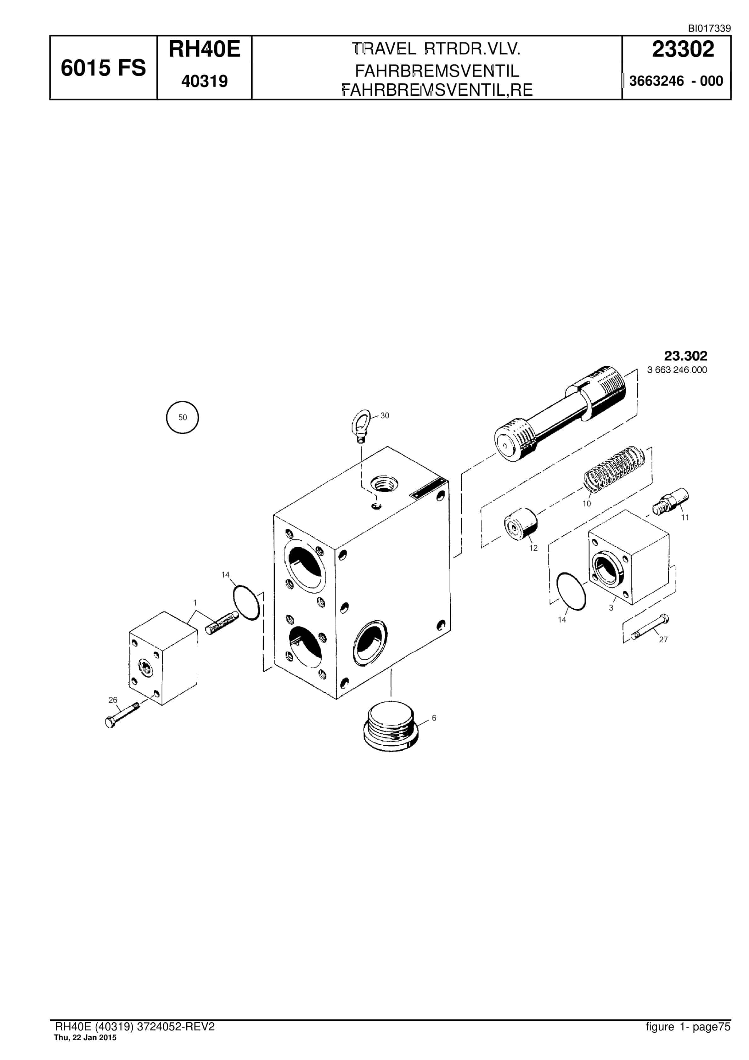 Caterpillar 6015 FS Hydraulic Shovel Spare Parts Manual BI017339-2