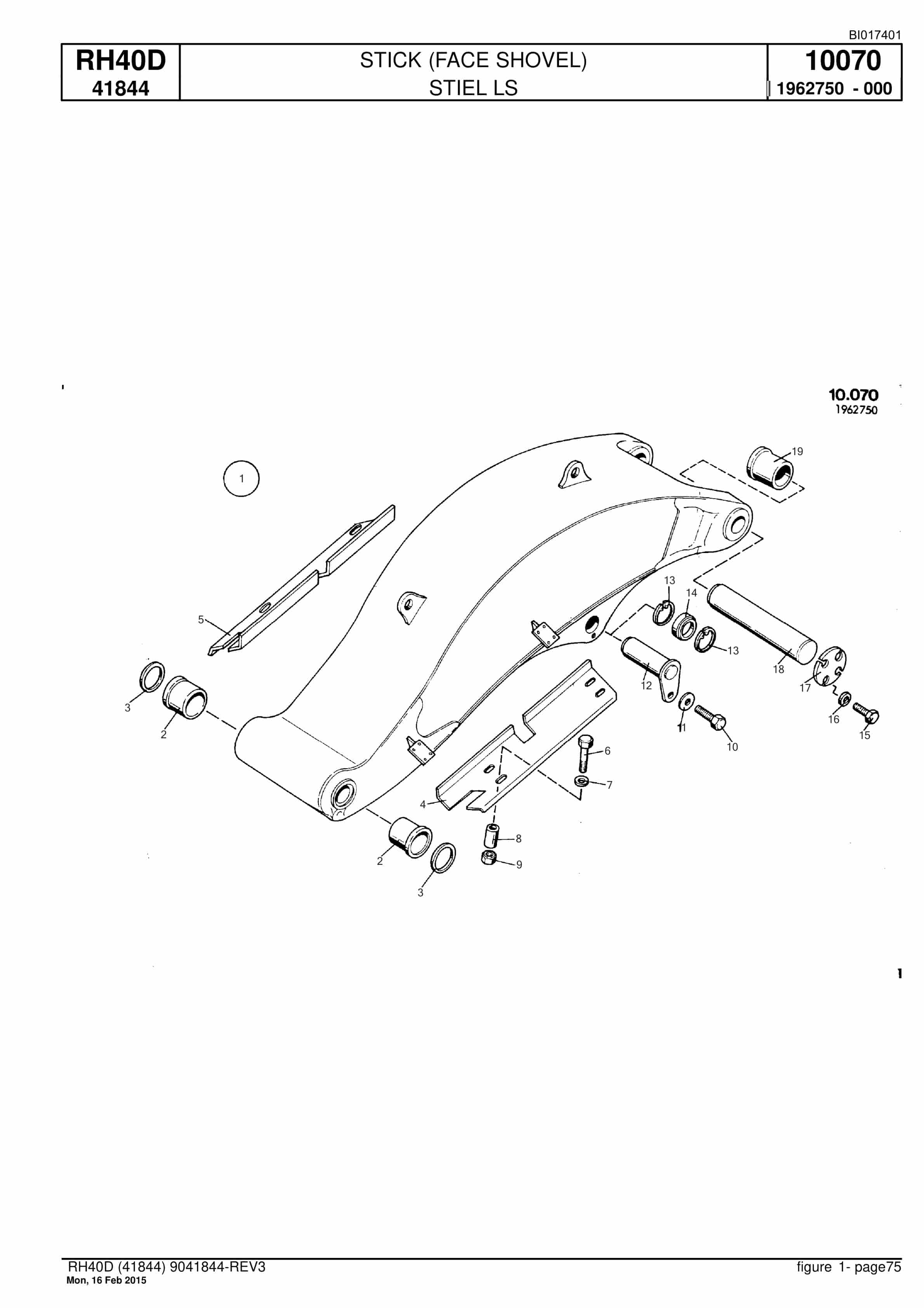 Caterpillar 6015 FS Hydraulic Shovel Spare Parts Manual BI017401-3