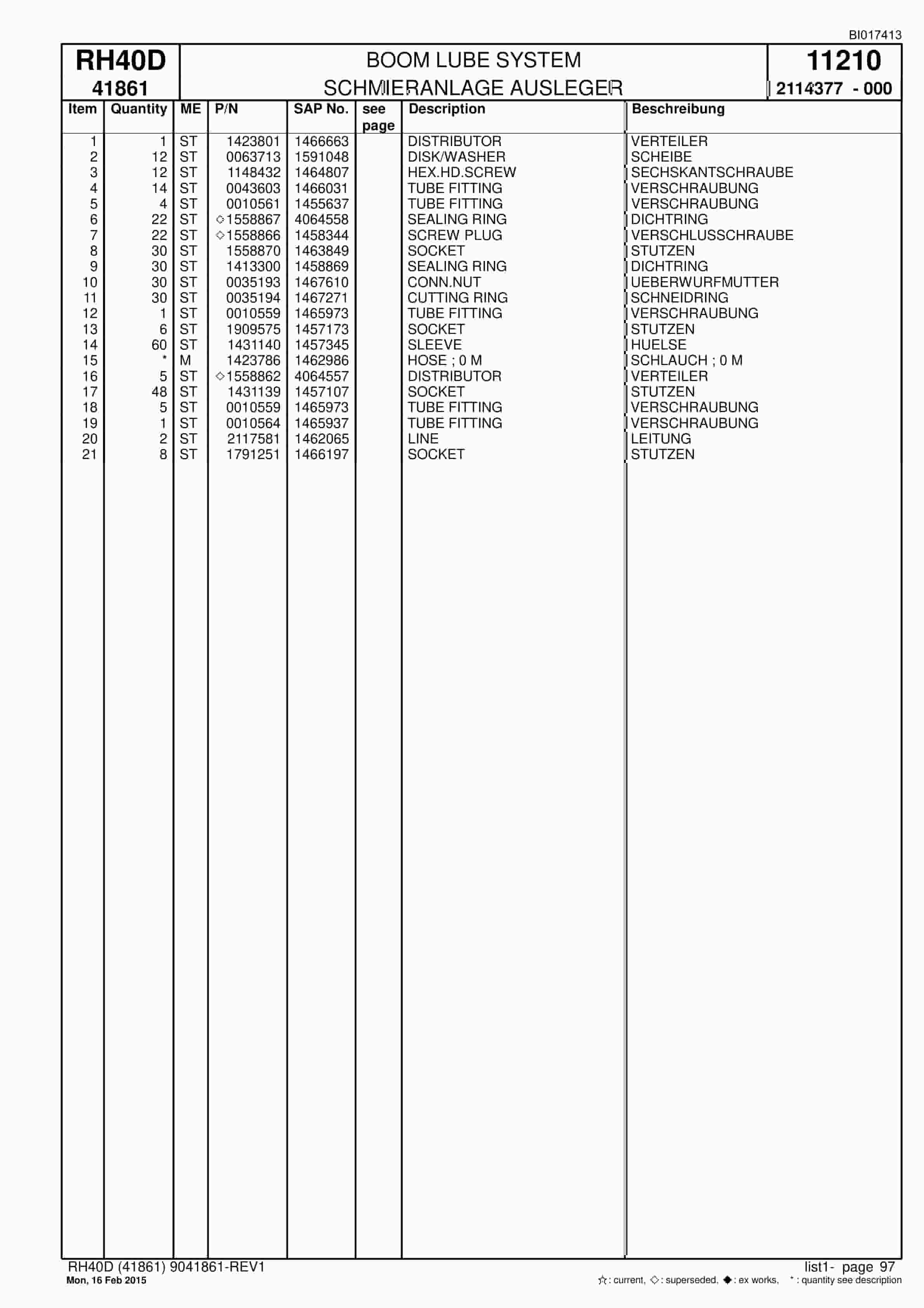 Caterpillar 6015 FS Hydraulic Shovel Spare Parts Manual BI017413-5