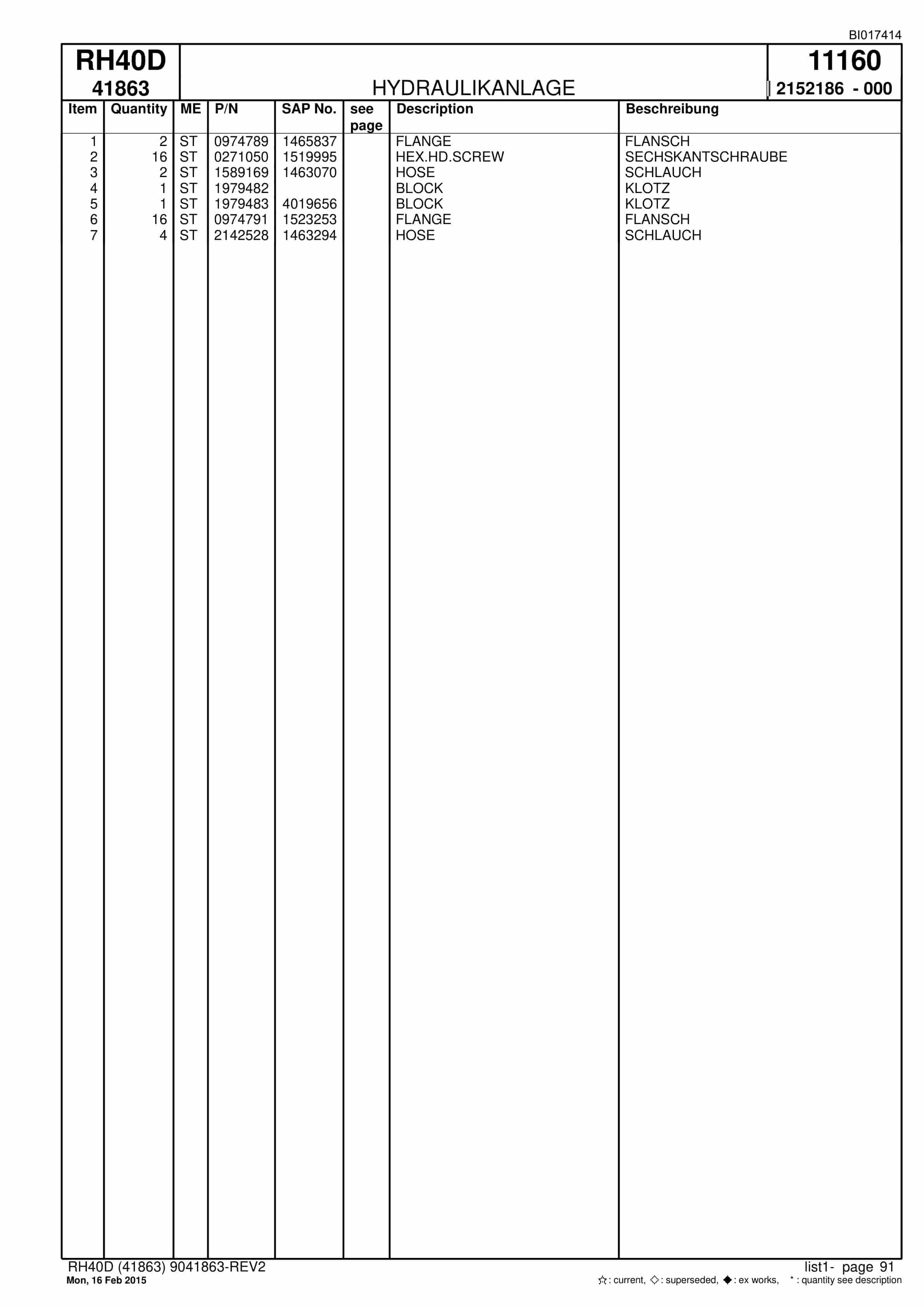 Caterpillar 6015 FS Hydraulic Shovel Spare Parts Manual BI017414-4