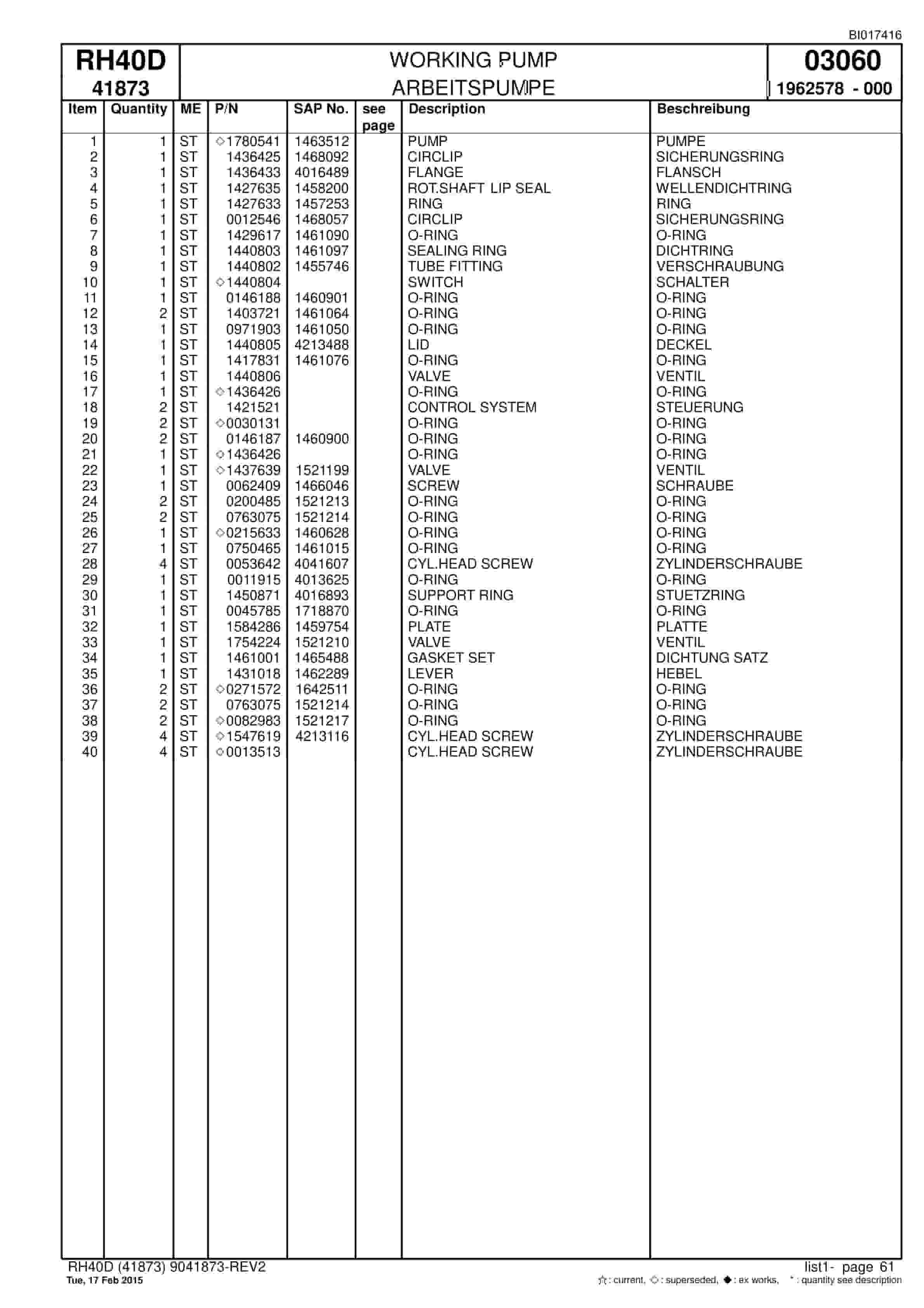 Caterpillar 6015 FS Hydraulic Shovel Spare Parts Manual BI017416-2