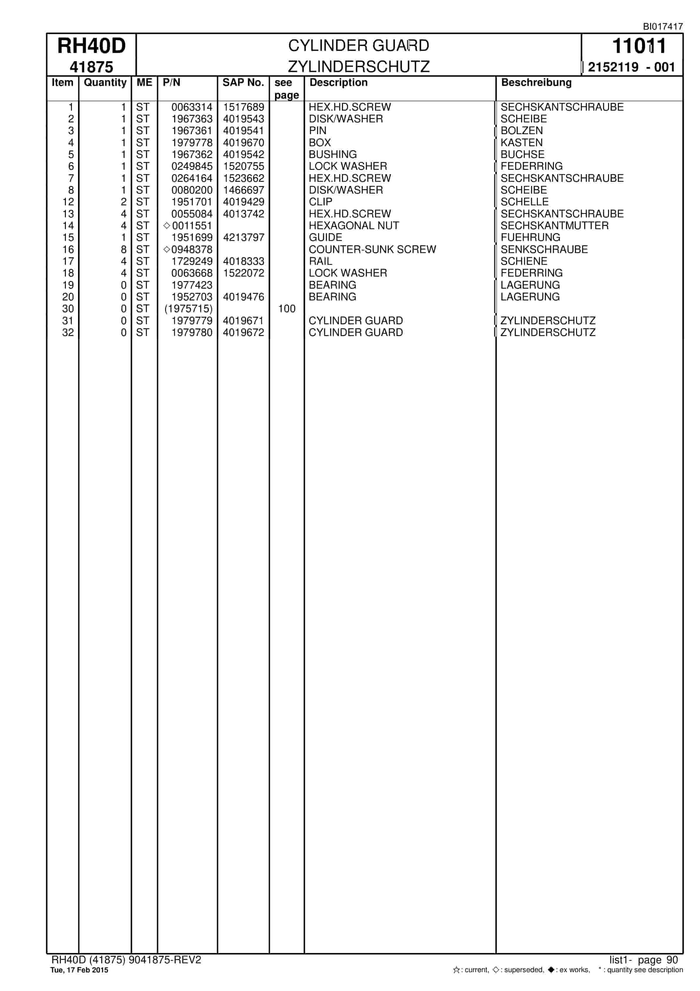 Caterpillar 6015 FS Hydraulic Shovel Spare Parts Manual BI017417-4