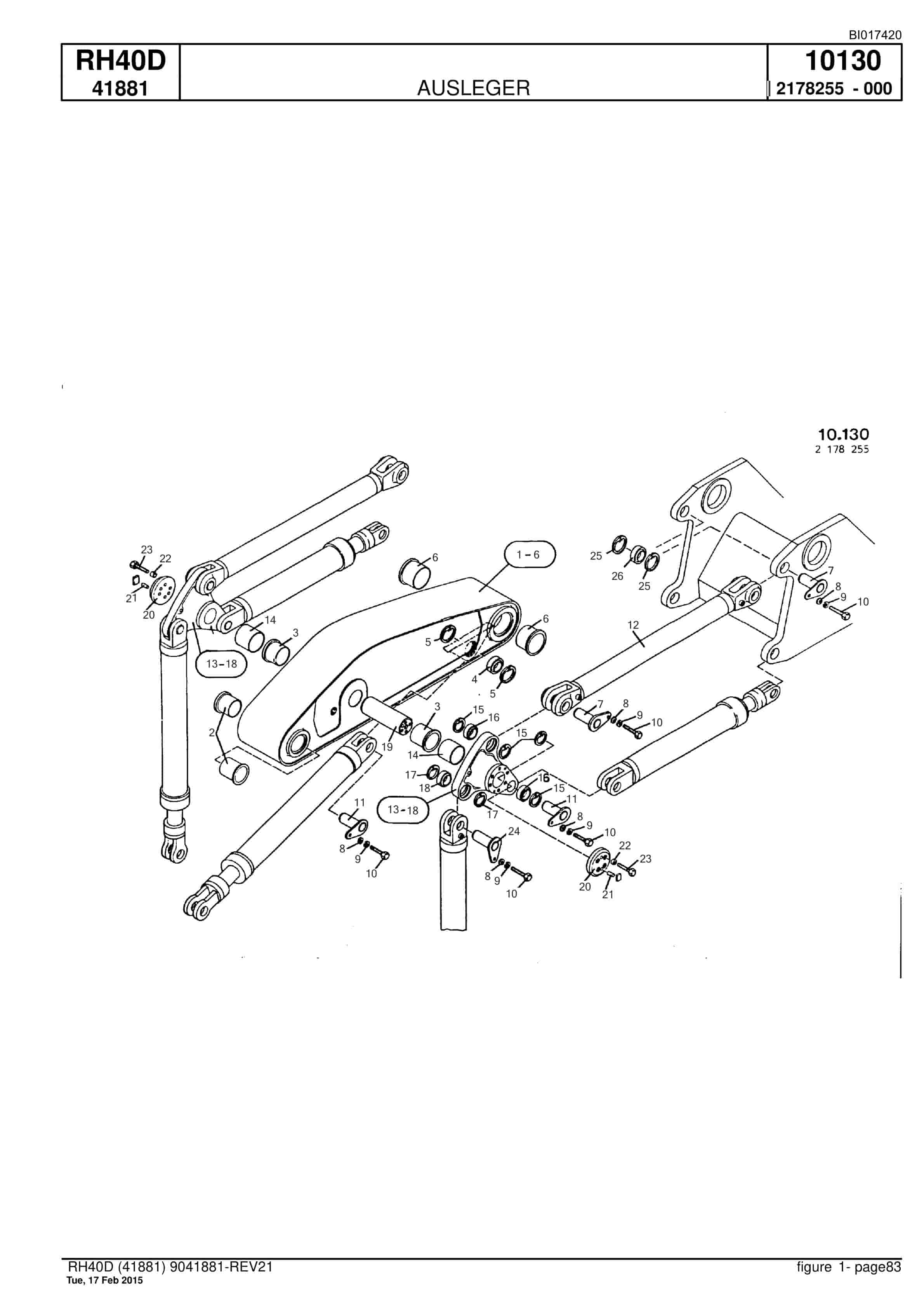Caterpillar 6015 FS Hydraulic Shovel Spare Parts Manual BI017420-3