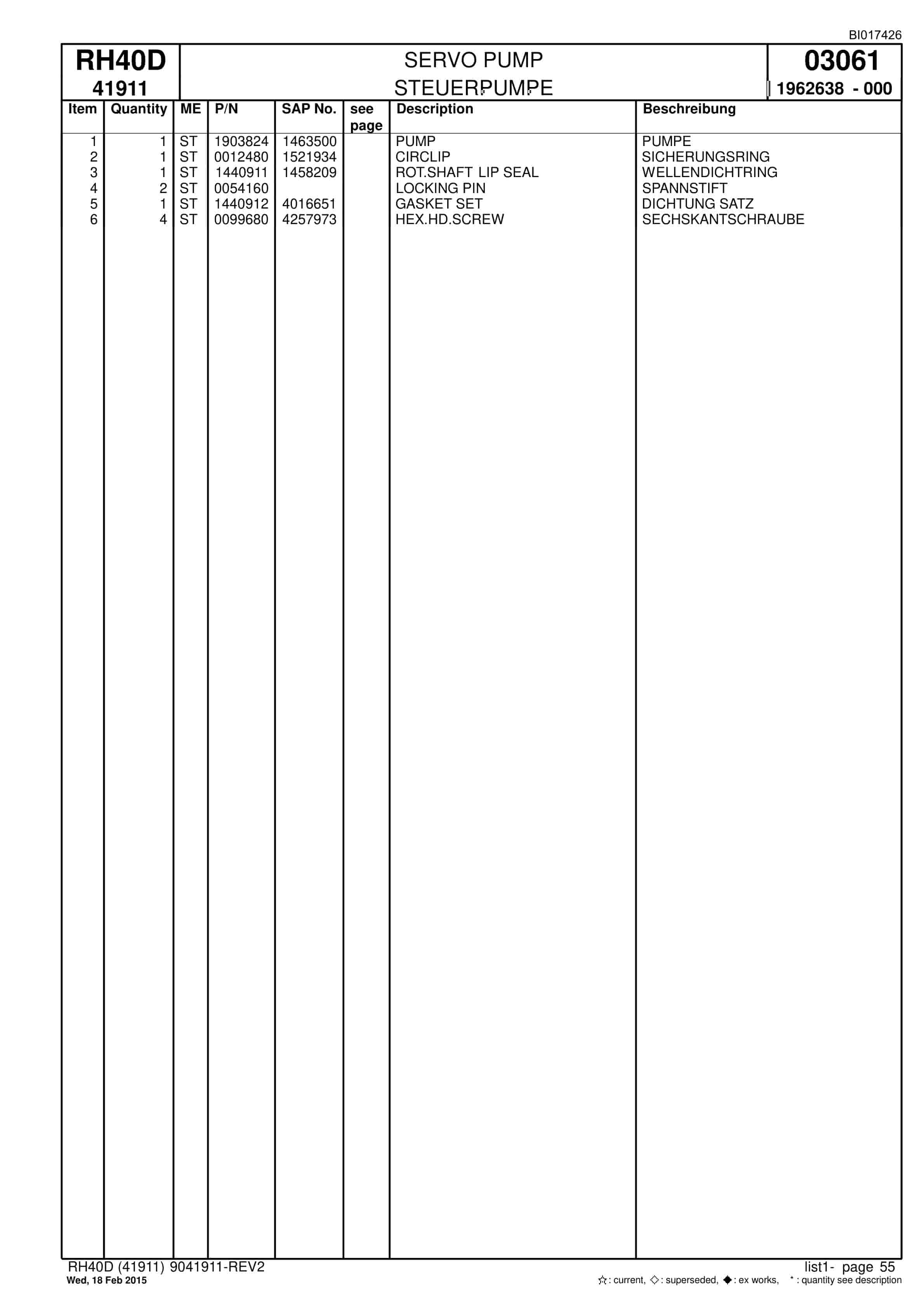 Caterpillar 6015 FS Hydraulic Shovel Spare Parts Manual BI017426-2