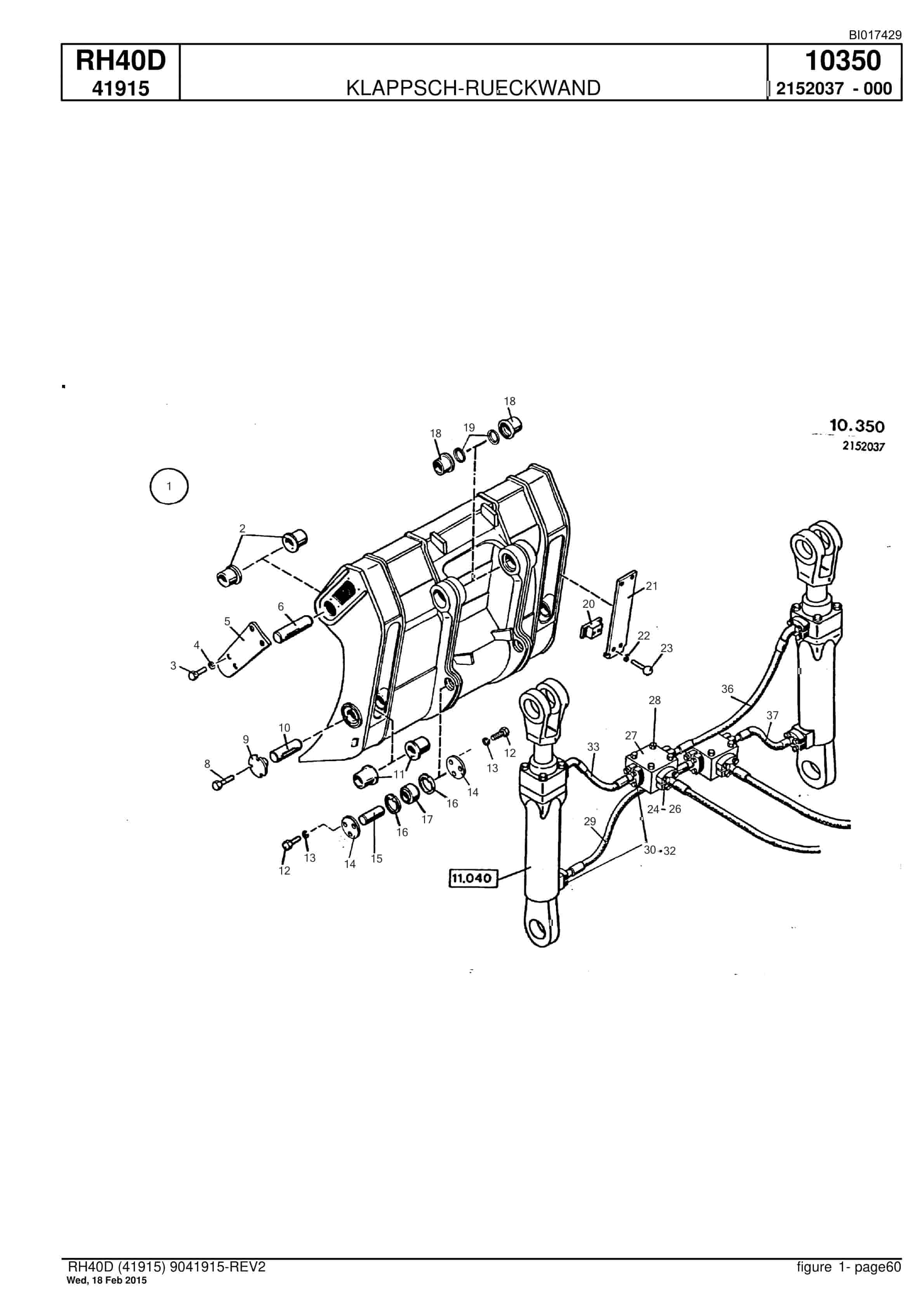 Caterpillar 6015 FS Hydraulic Shovel Spare Parts Manual BI017429-3