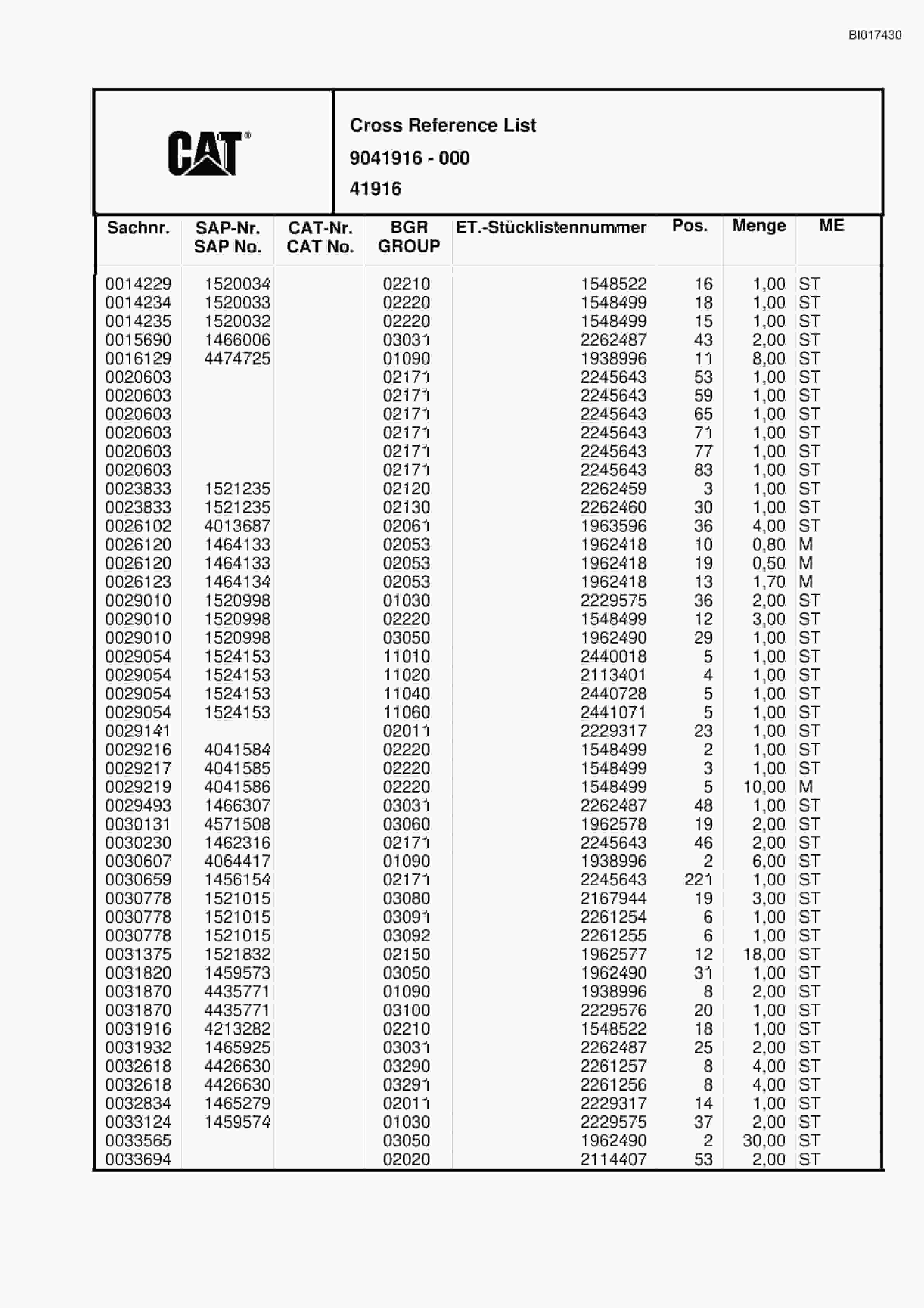 Caterpillar 6015 FS Hydraulic Shovel Spare Parts Manual BI017430-5