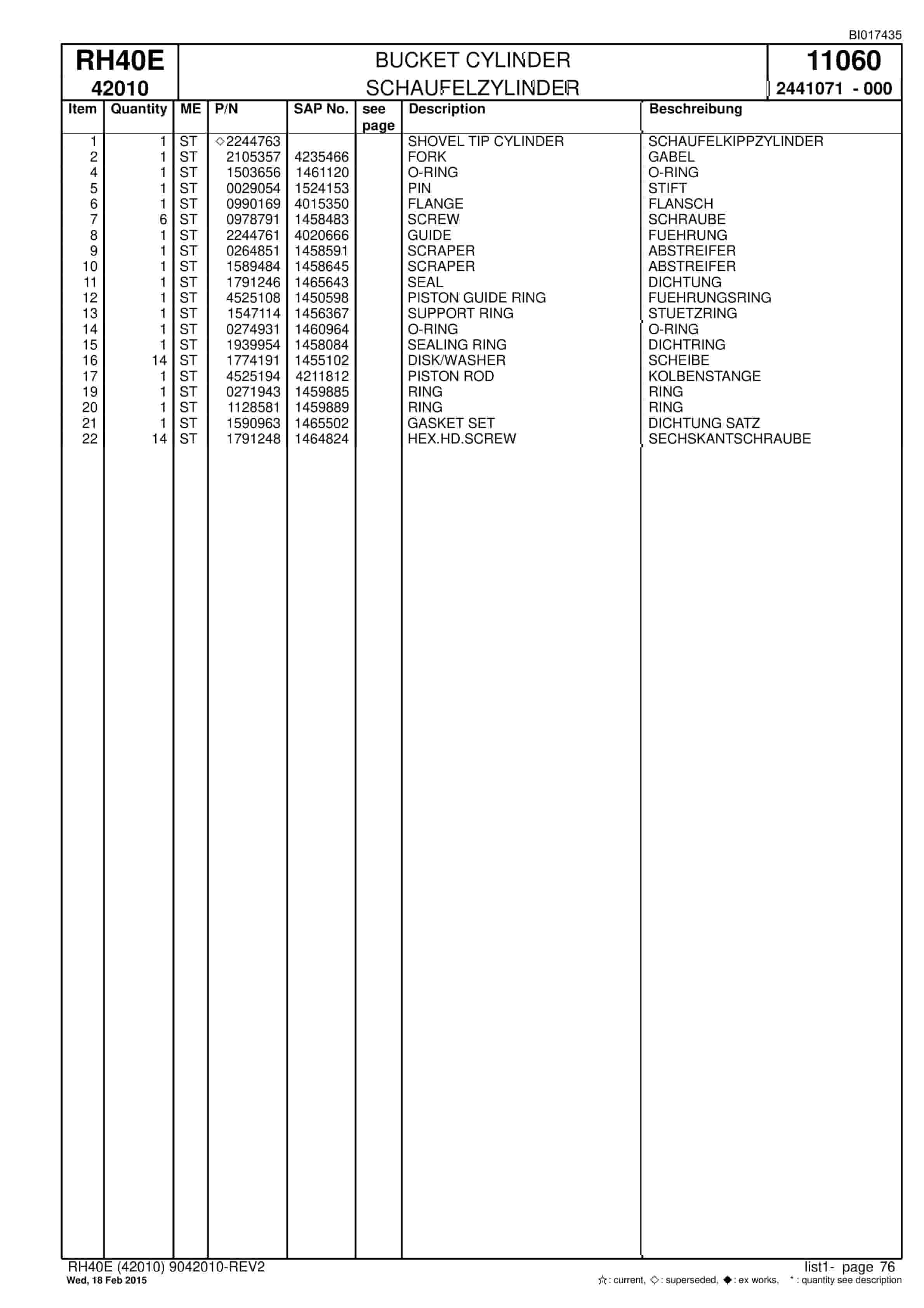 Caterpillar 6015 FS Hydraulic Shovel Spare Parts Manual BI017435-4