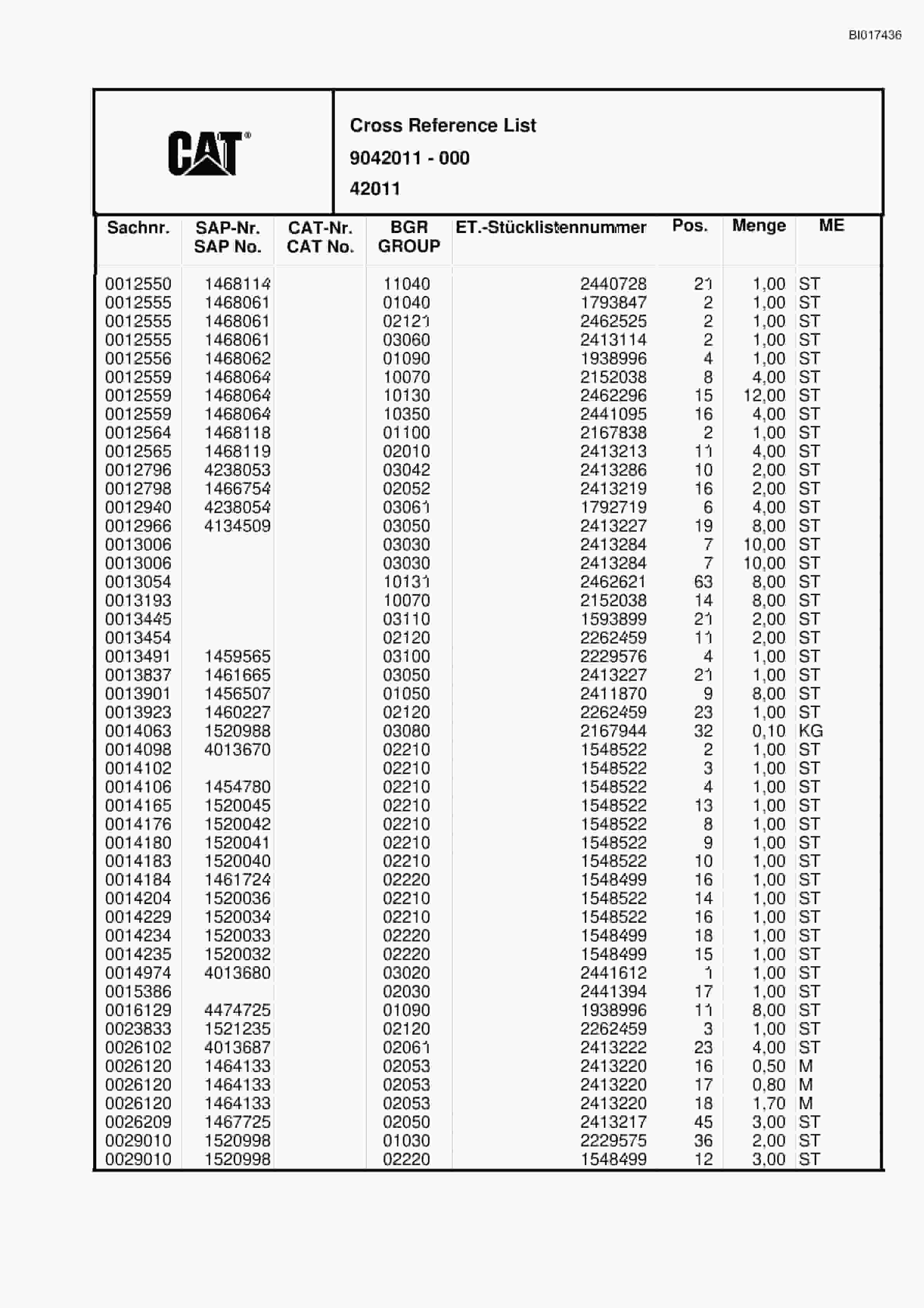 Caterpillar 6015 FS Hydraulic Shovel Spare Parts Manual BI017436-5