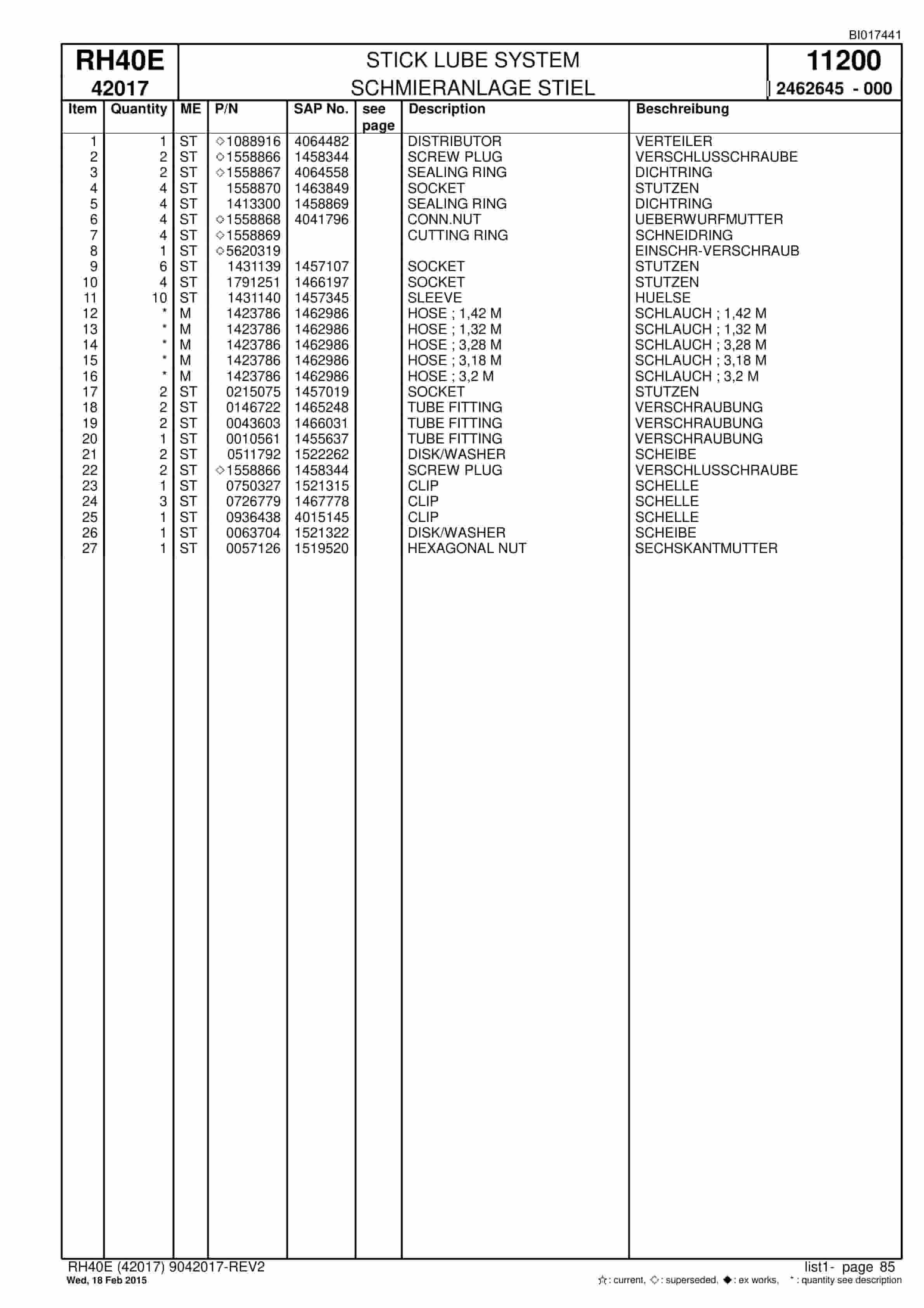 Caterpillar 6015 FS Hydraulic Shovel Spare Parts Manual BI017441-4