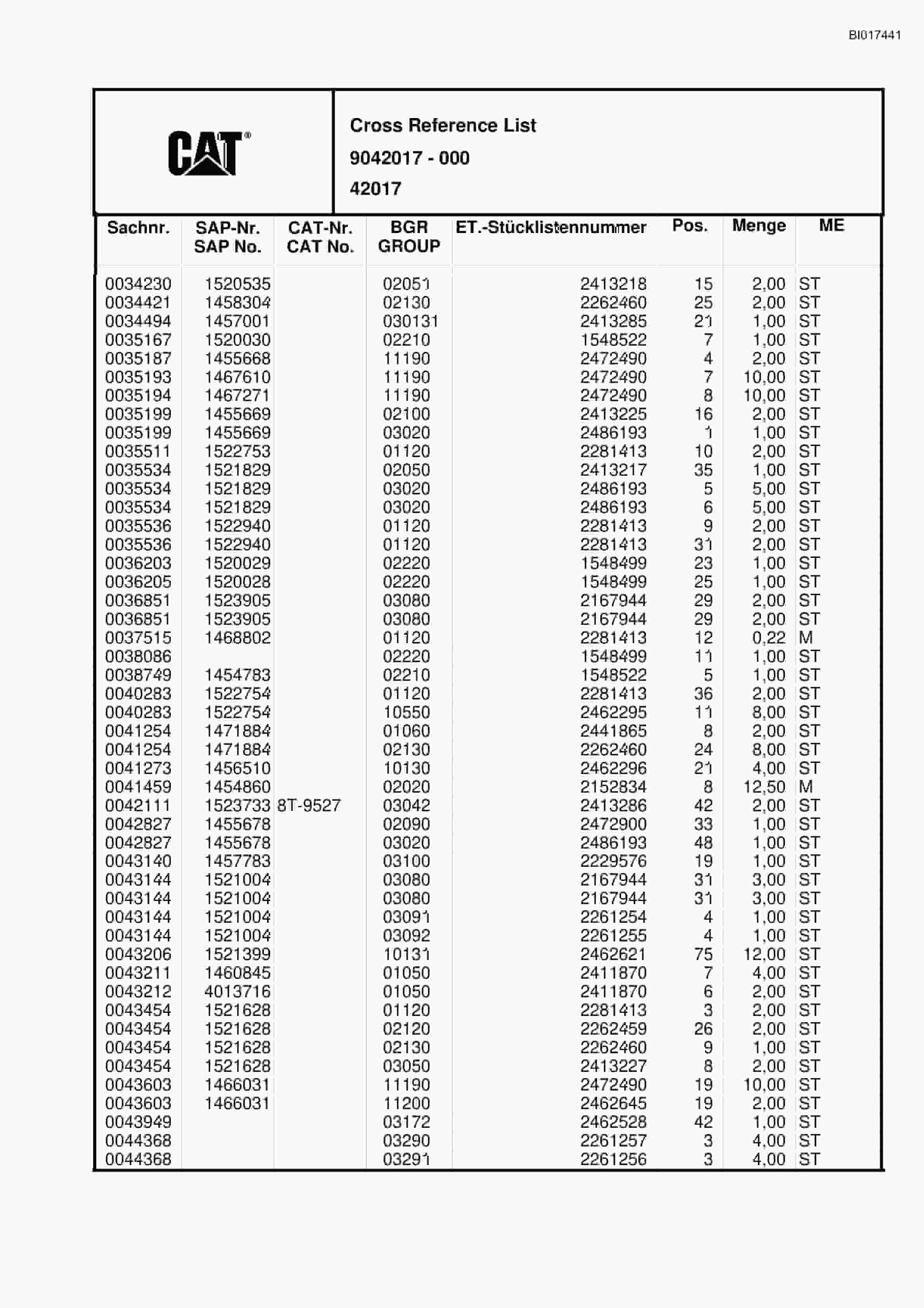 Caterpillar 6015 FS Hydraulic Shovel Spare Parts Manual BI017441-5
