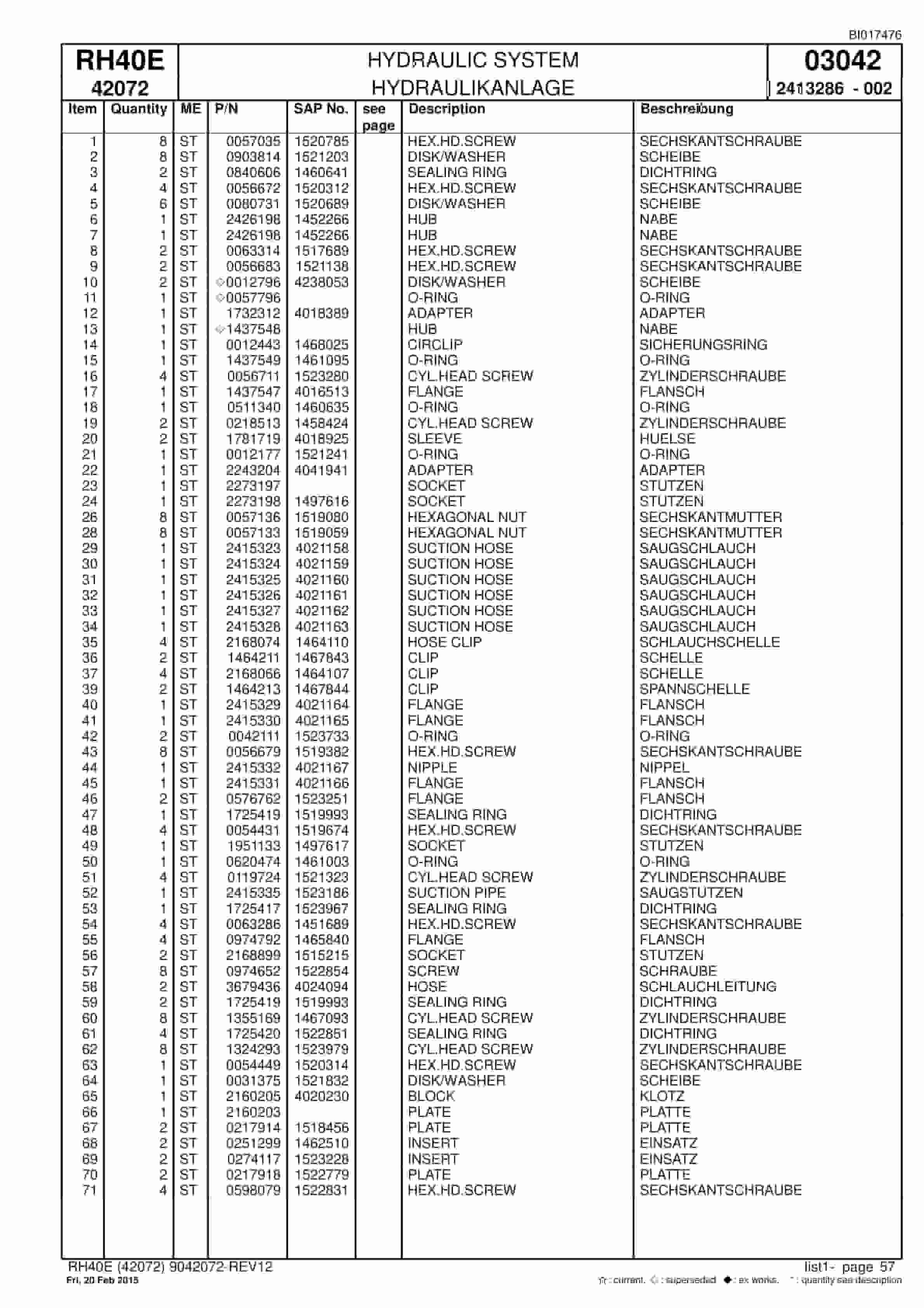 Caterpillar 6015 FS Hydraulic Shovel Spare Parts Manual BI017476-2