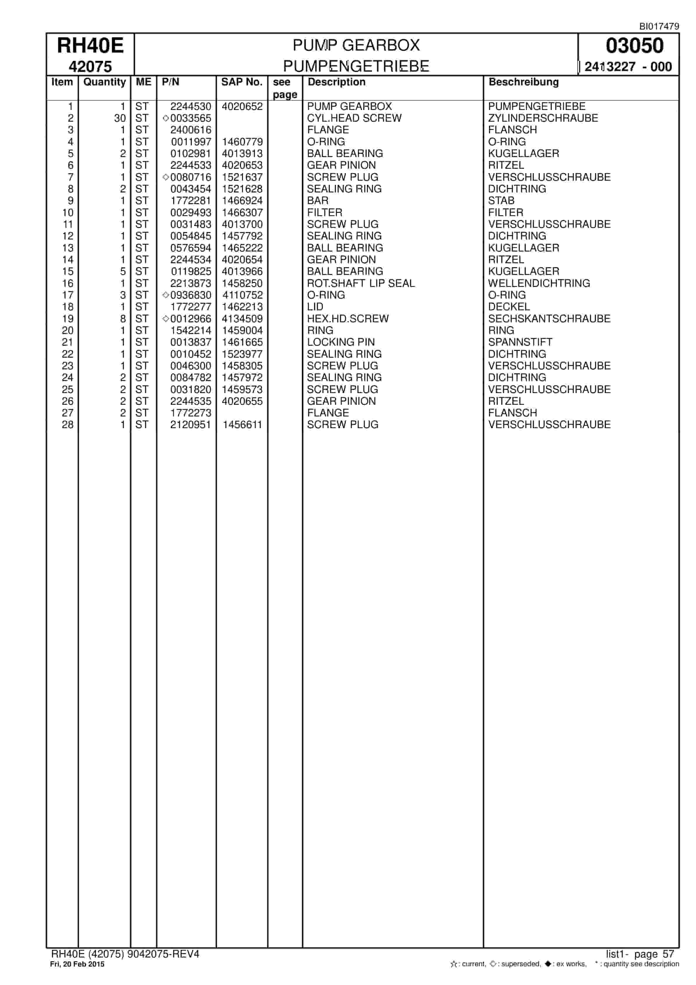 Caterpillar 6015 FS Hydraulic Shovel Spare Parts Manual BI017479-2