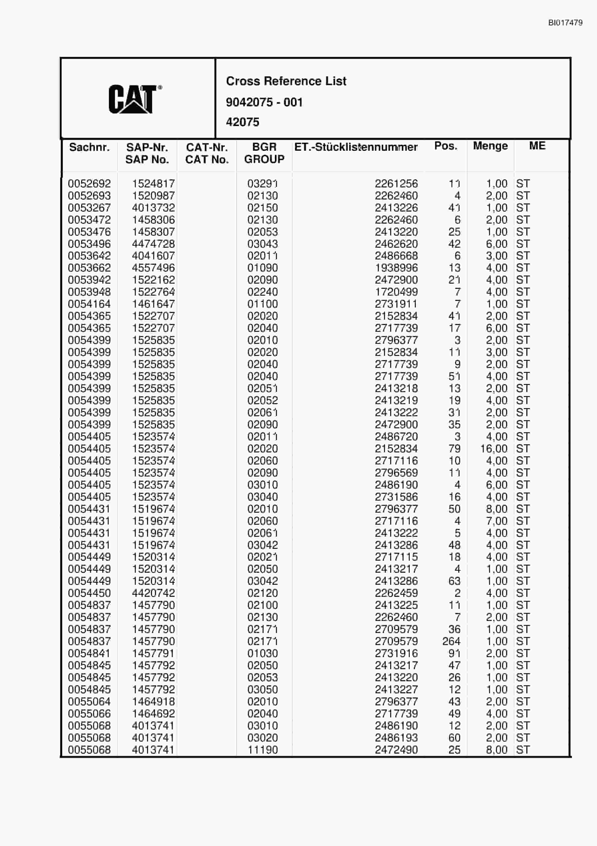 Caterpillar 6015 FS Hydraulic Shovel Spare Parts Manual BI017479-5