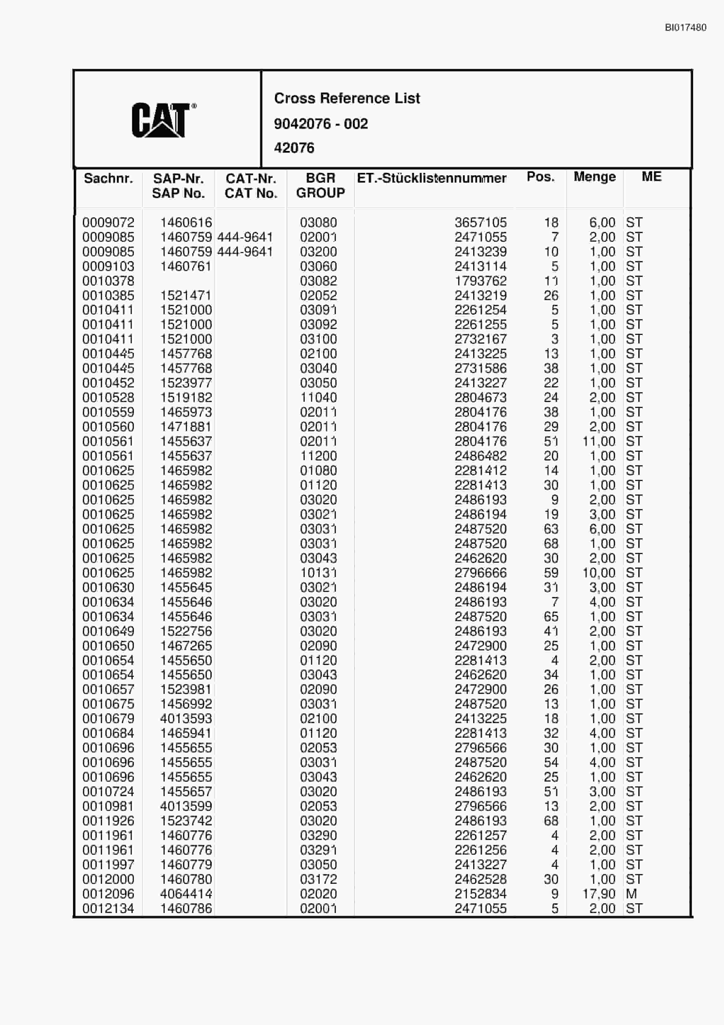 Caterpillar 6015 FS Hydraulic Shovel Spare Parts Manual BI017480-5