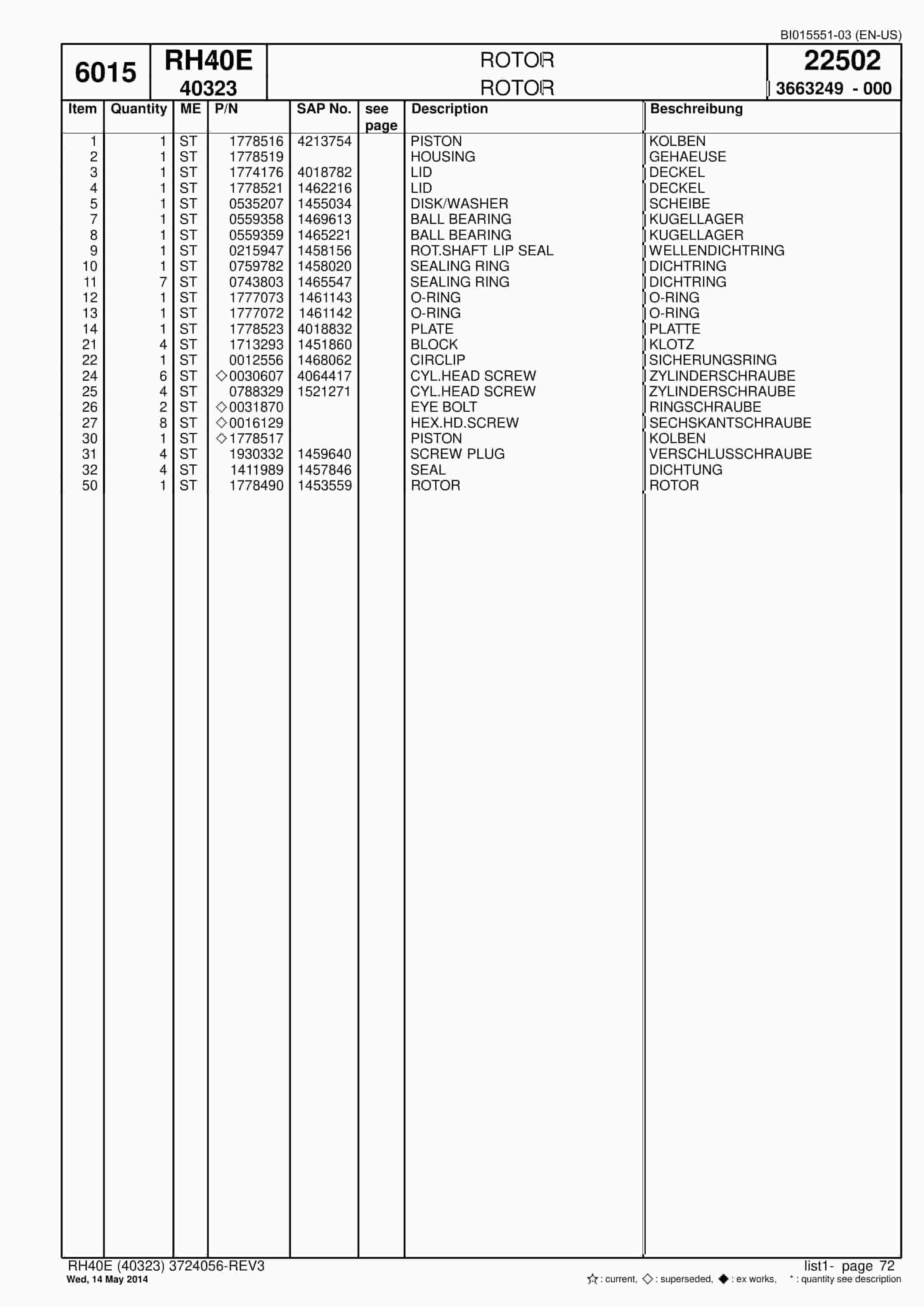 Caterpillar 6015 Hydraulic Shovel Spare Parts Manual BI015551-03-2