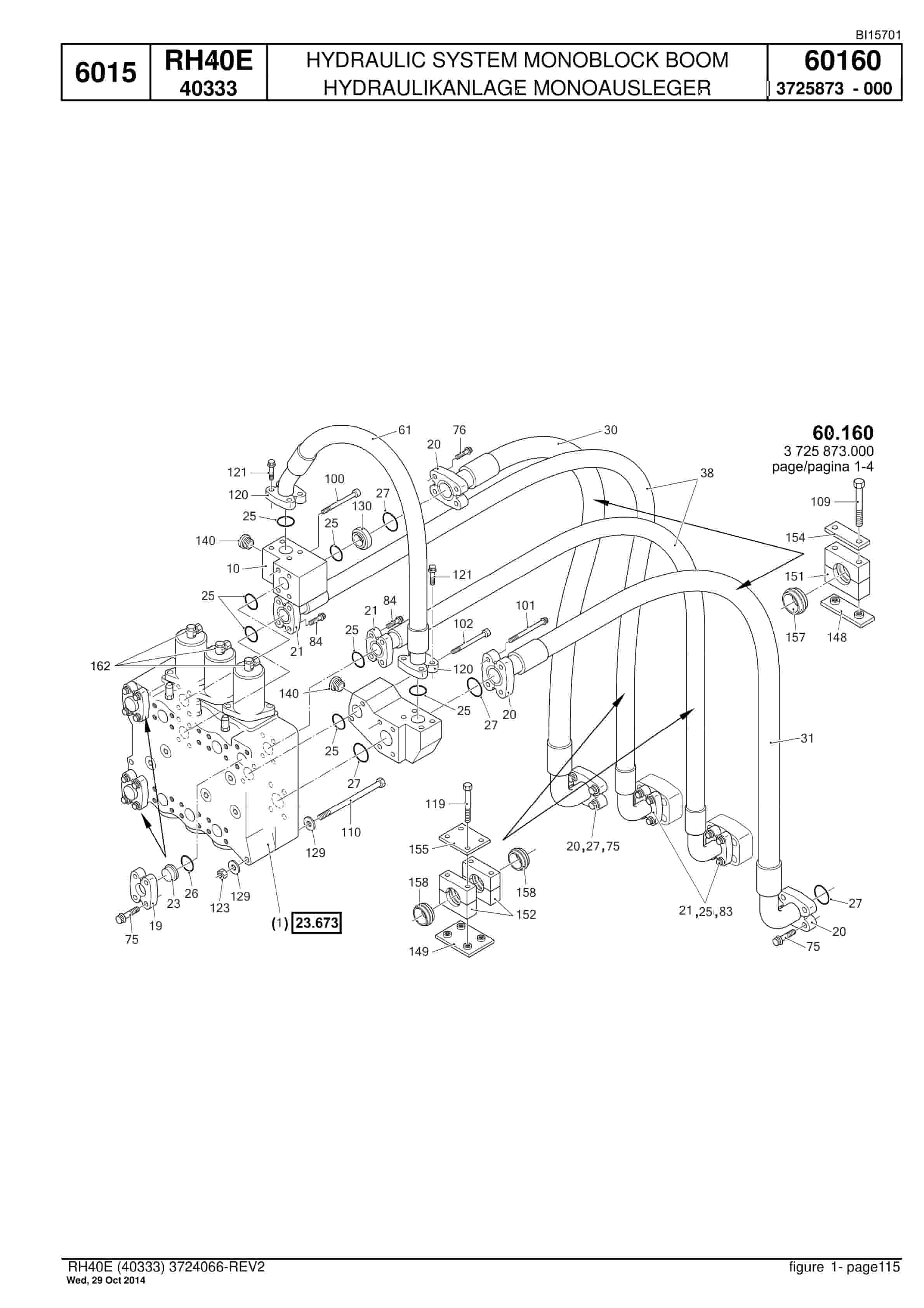 Caterpillar 6015 Hydraulic Shovel Spare Parts Manual BI015701-4