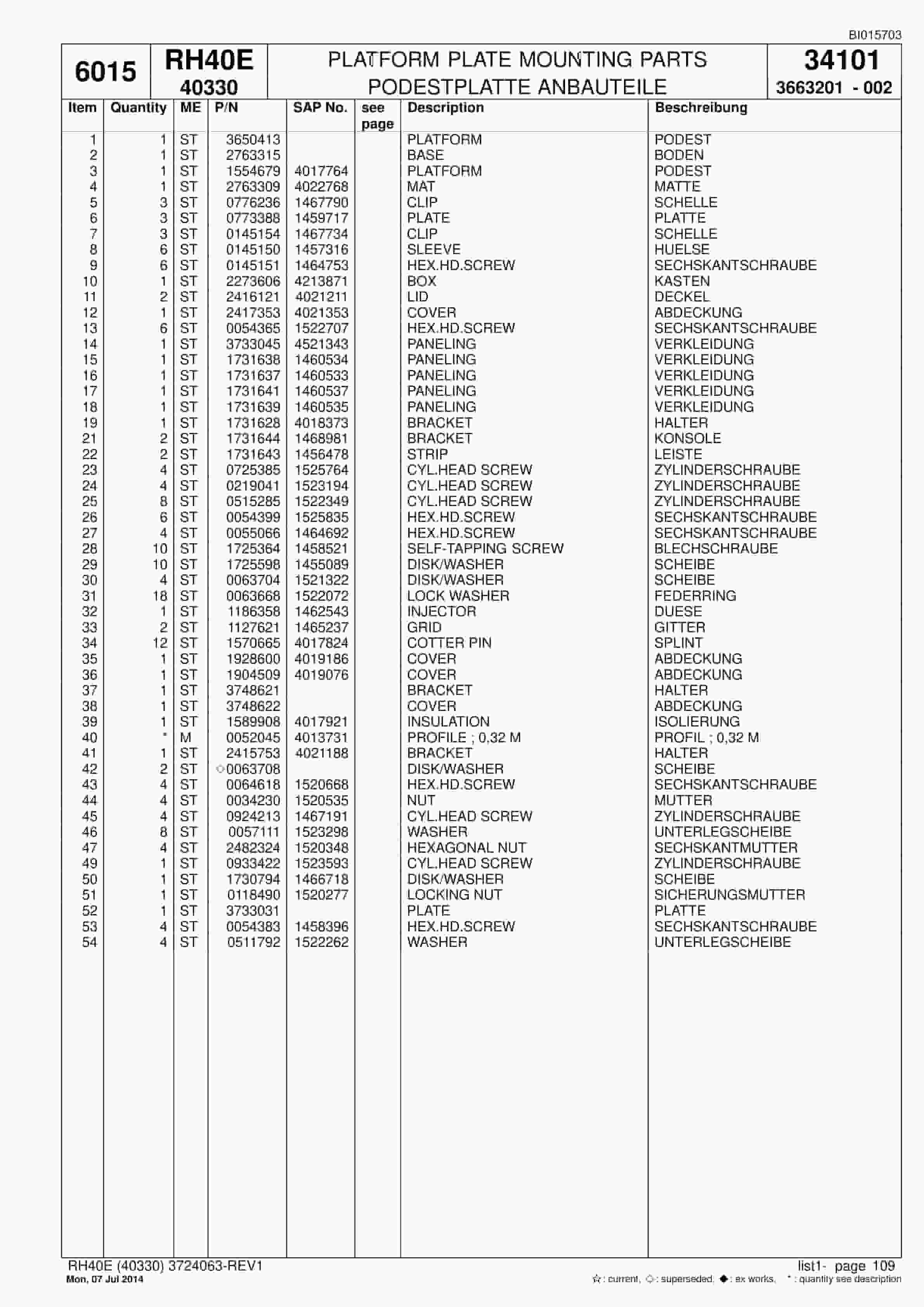 Caterpillar 6015 Hydraulic Shovel Spare Parts Manual BI015703-3