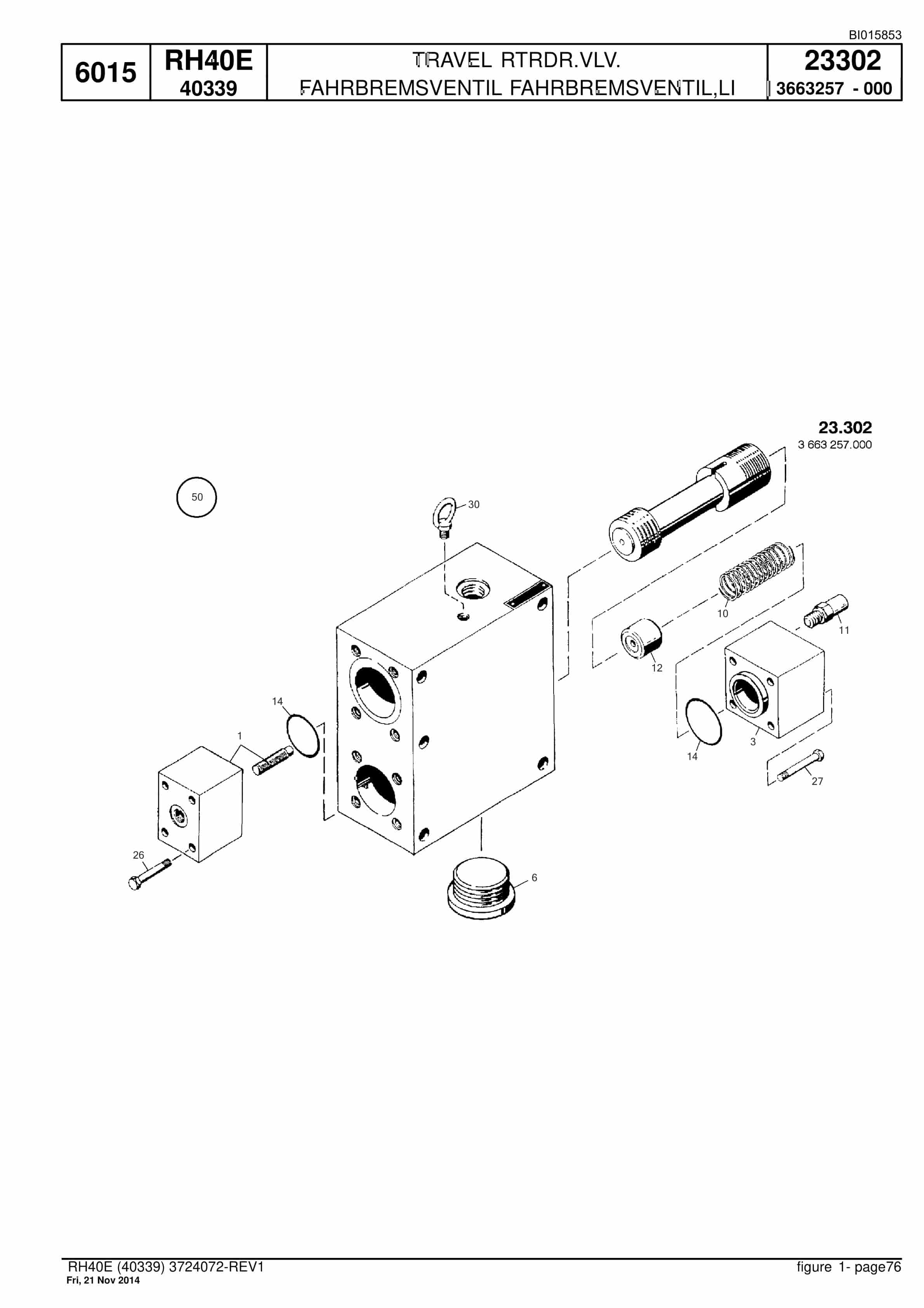 Caterpillar 6015 Hydraulic Shovel Spare Parts Manual BI015853-2