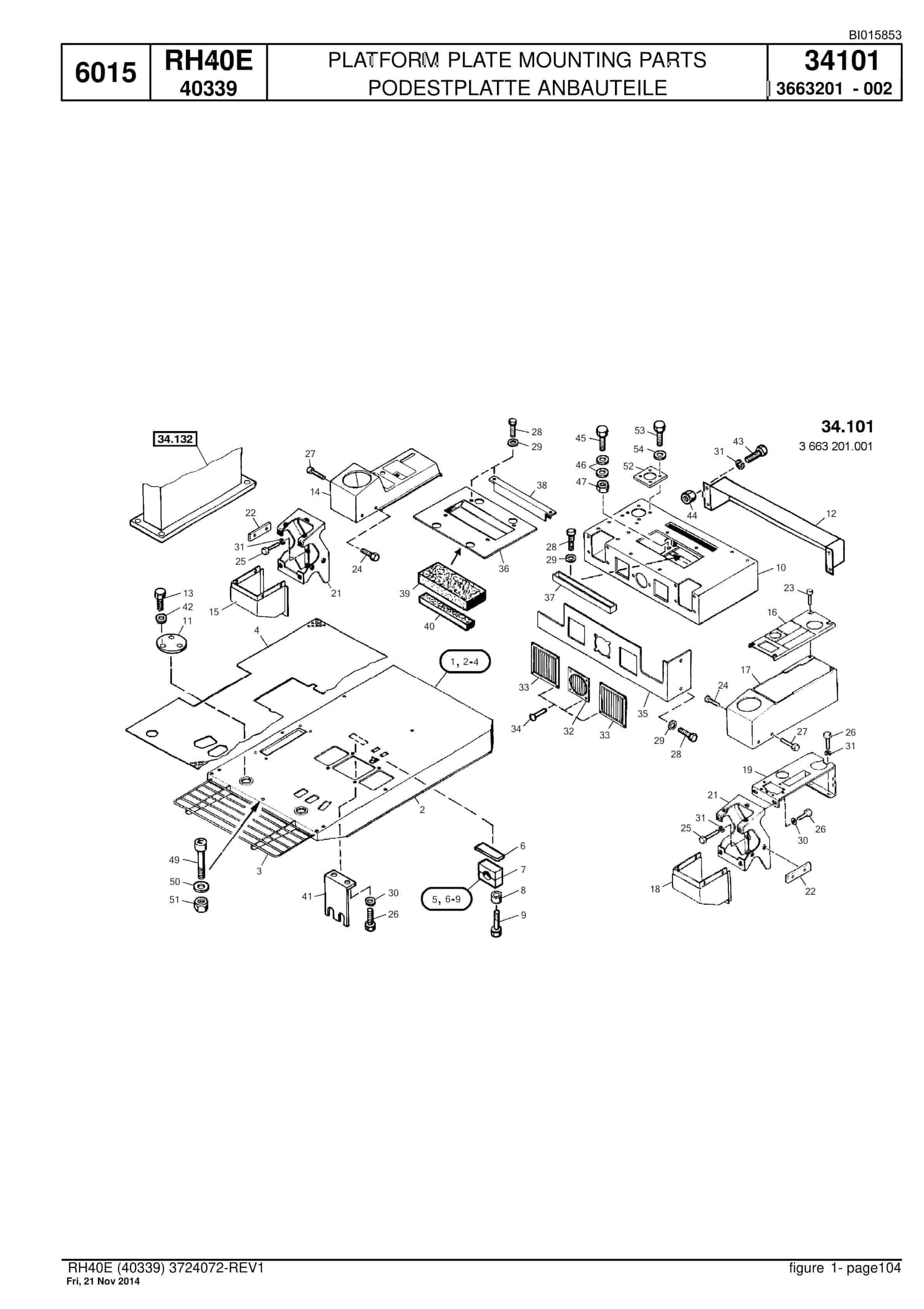 Caterpillar 6015 Hydraulic Shovel Spare Parts Manual BI015853-3