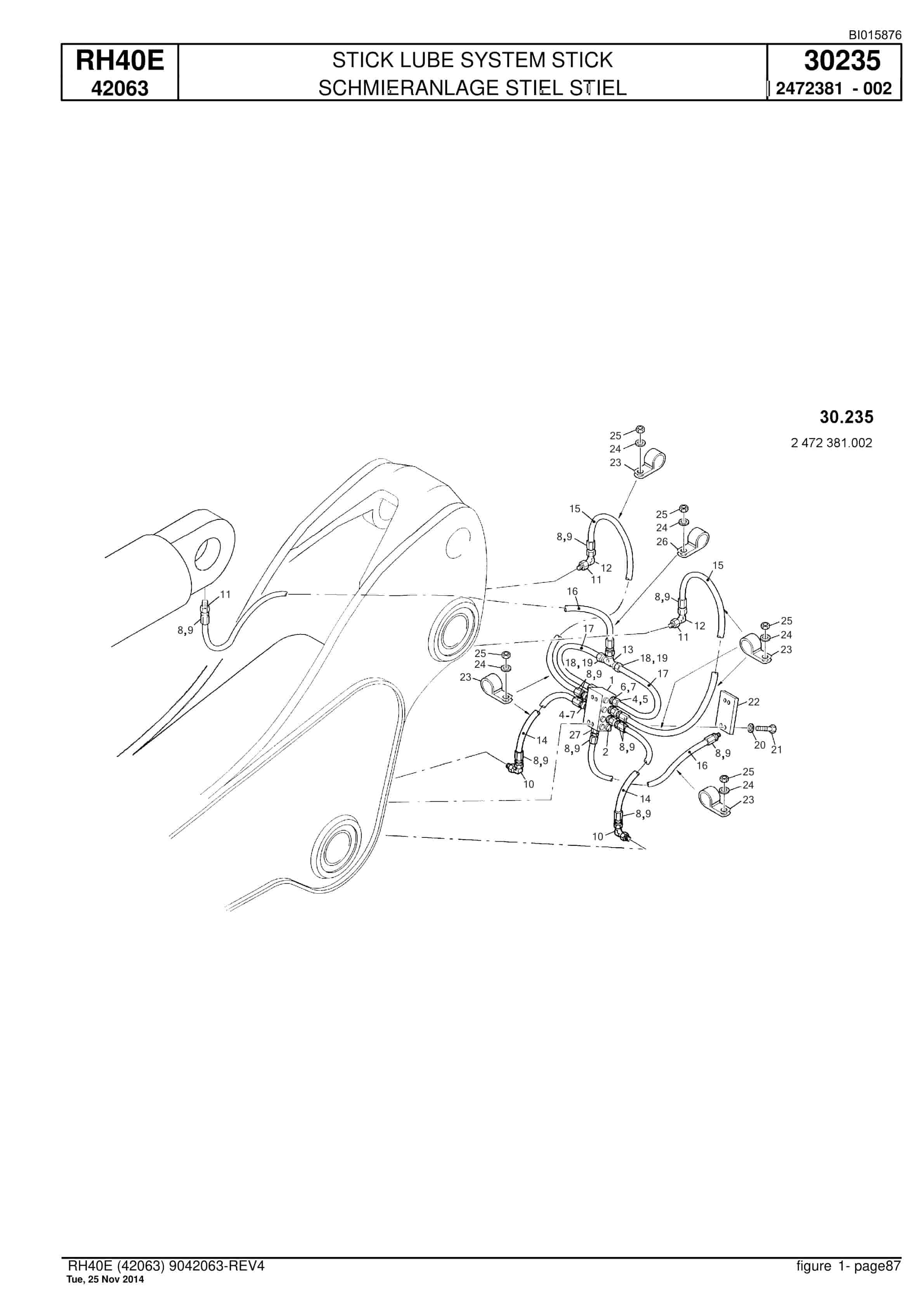Caterpillar 6015 Hydraulic Shovel Spare Parts Manual BI015876-4