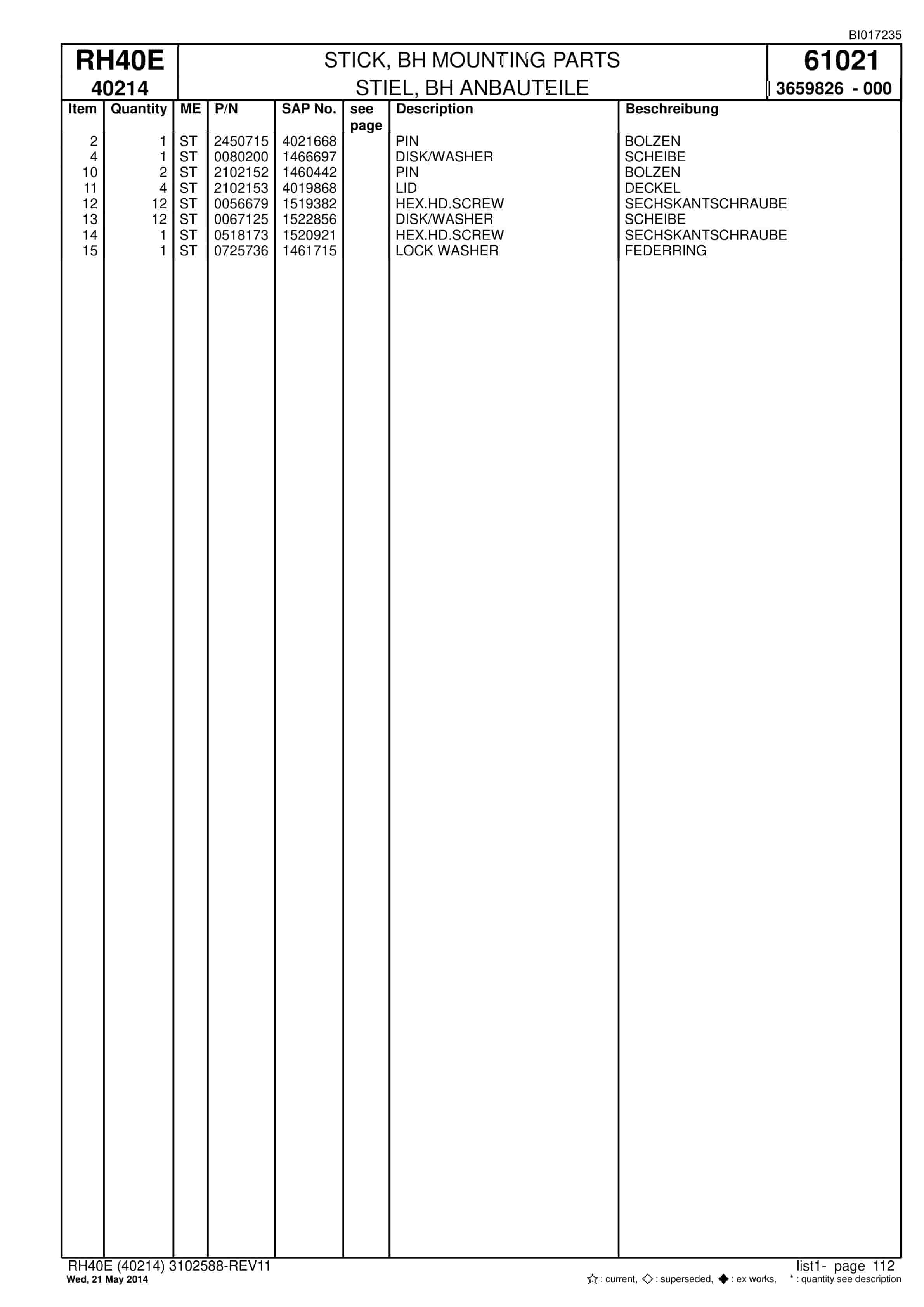 Caterpillar 6015 Hydraulic Shovel Spare Parts Manual BI017235-4