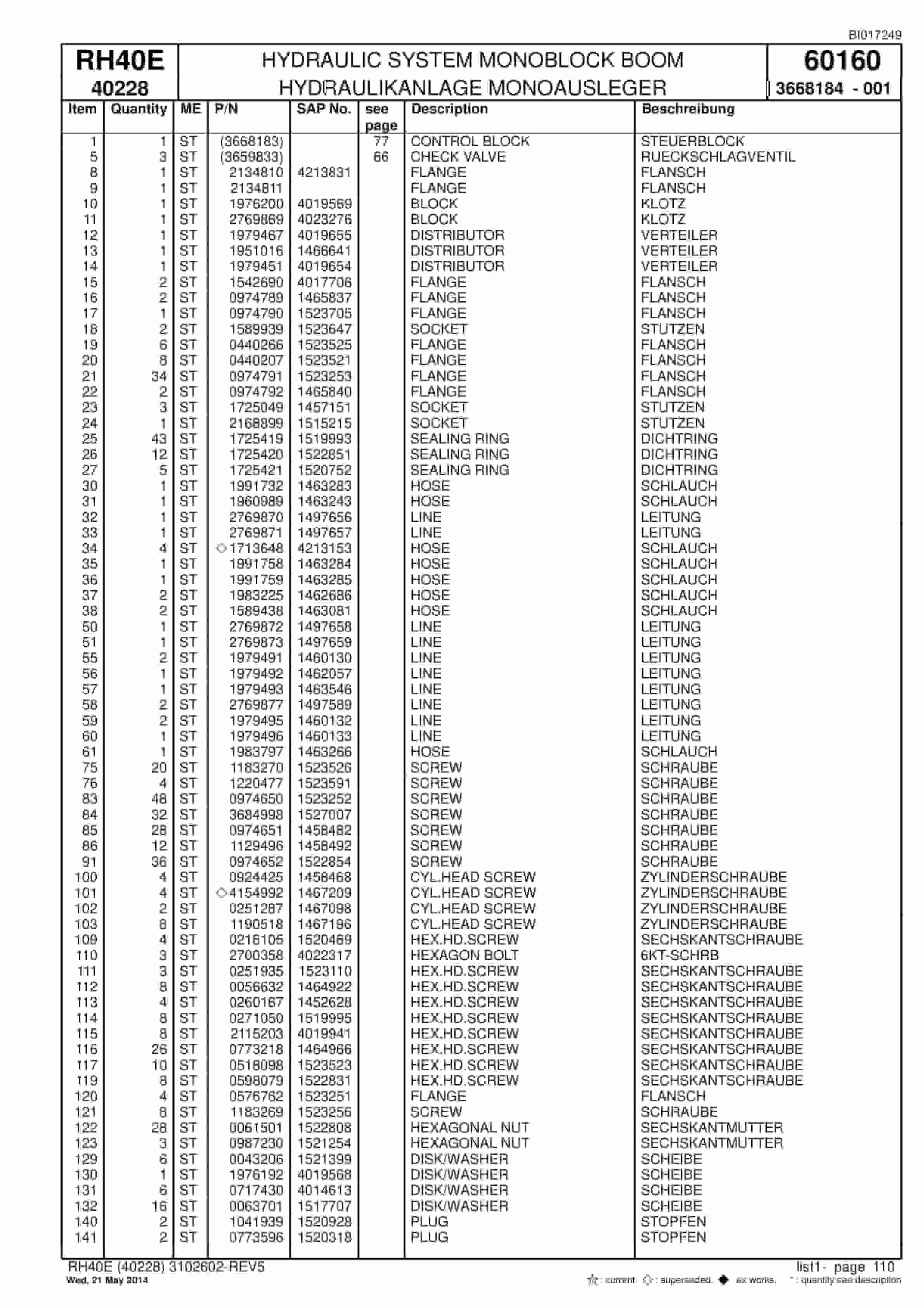 Caterpillar 6015 Hydraulic Shovel Spare Parts Manual BI017249-4