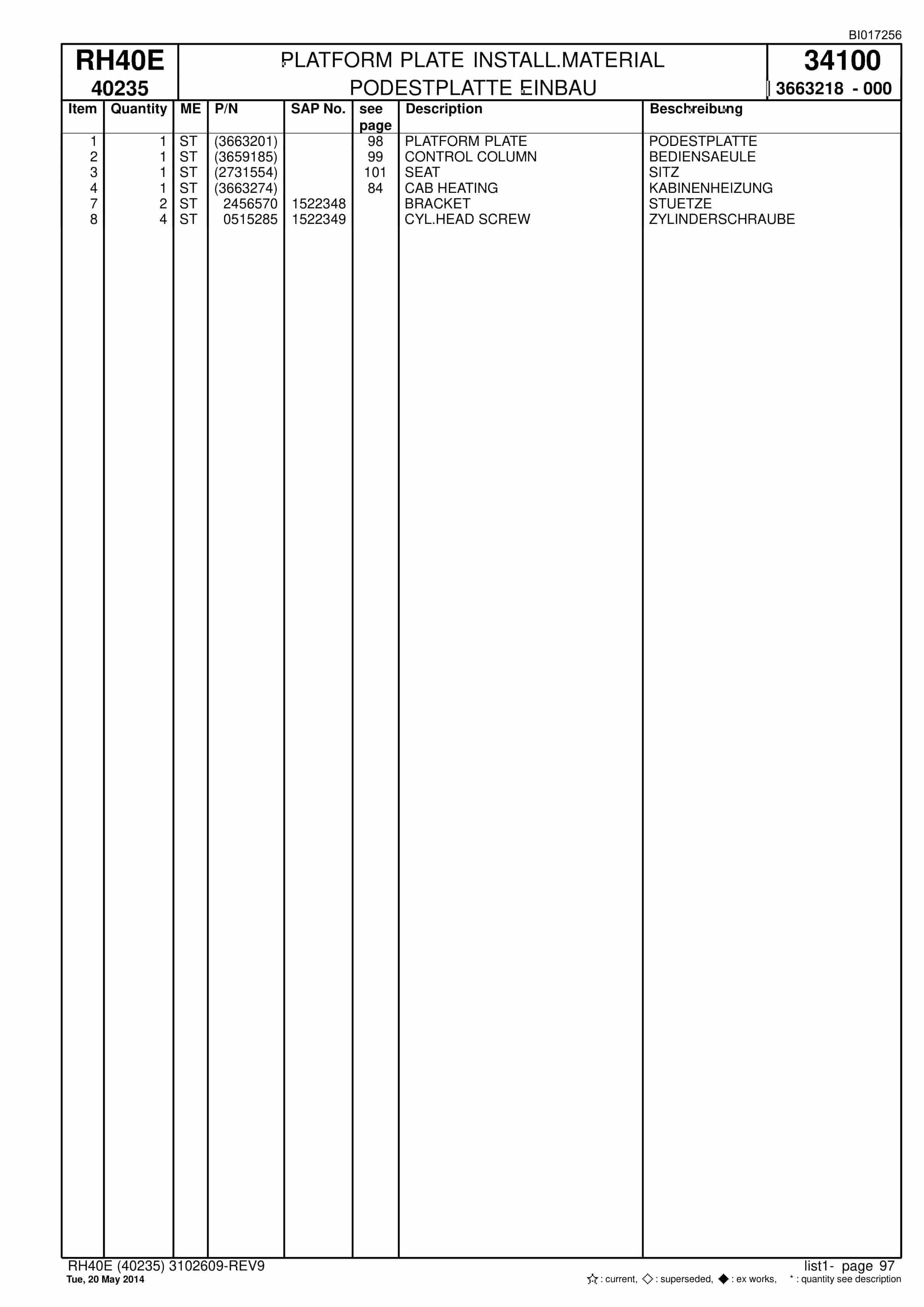 Caterpillar 6015 Hydraulic Shovel Spare Parts Manual BI017256-3