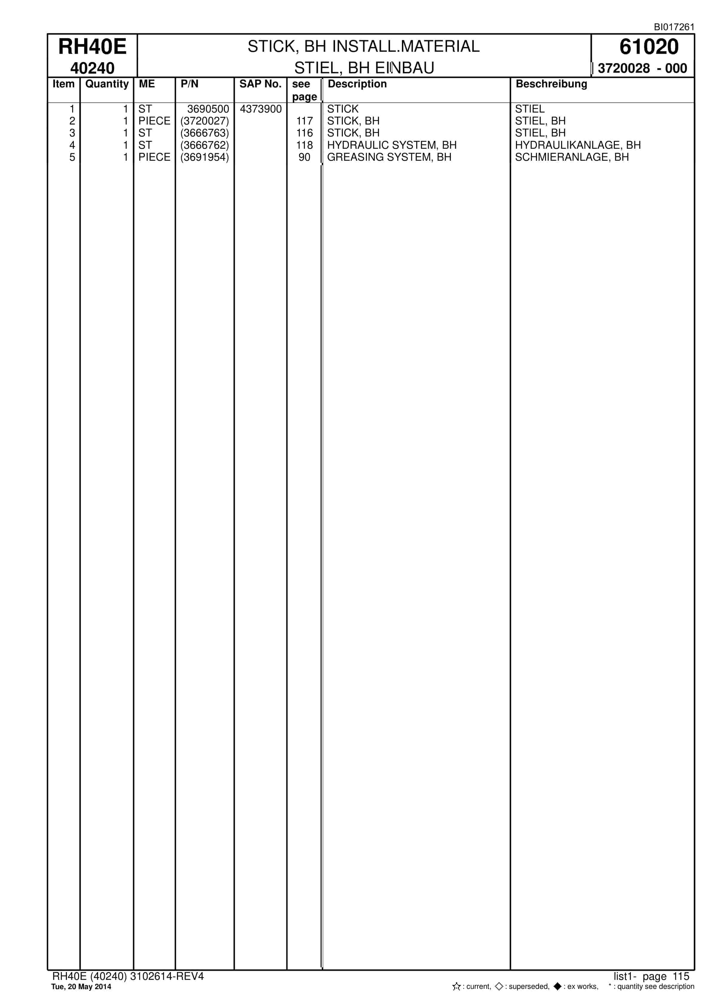 Caterpillar 6015 Hydraulic Shovel Spare Parts Manual BI017261-4