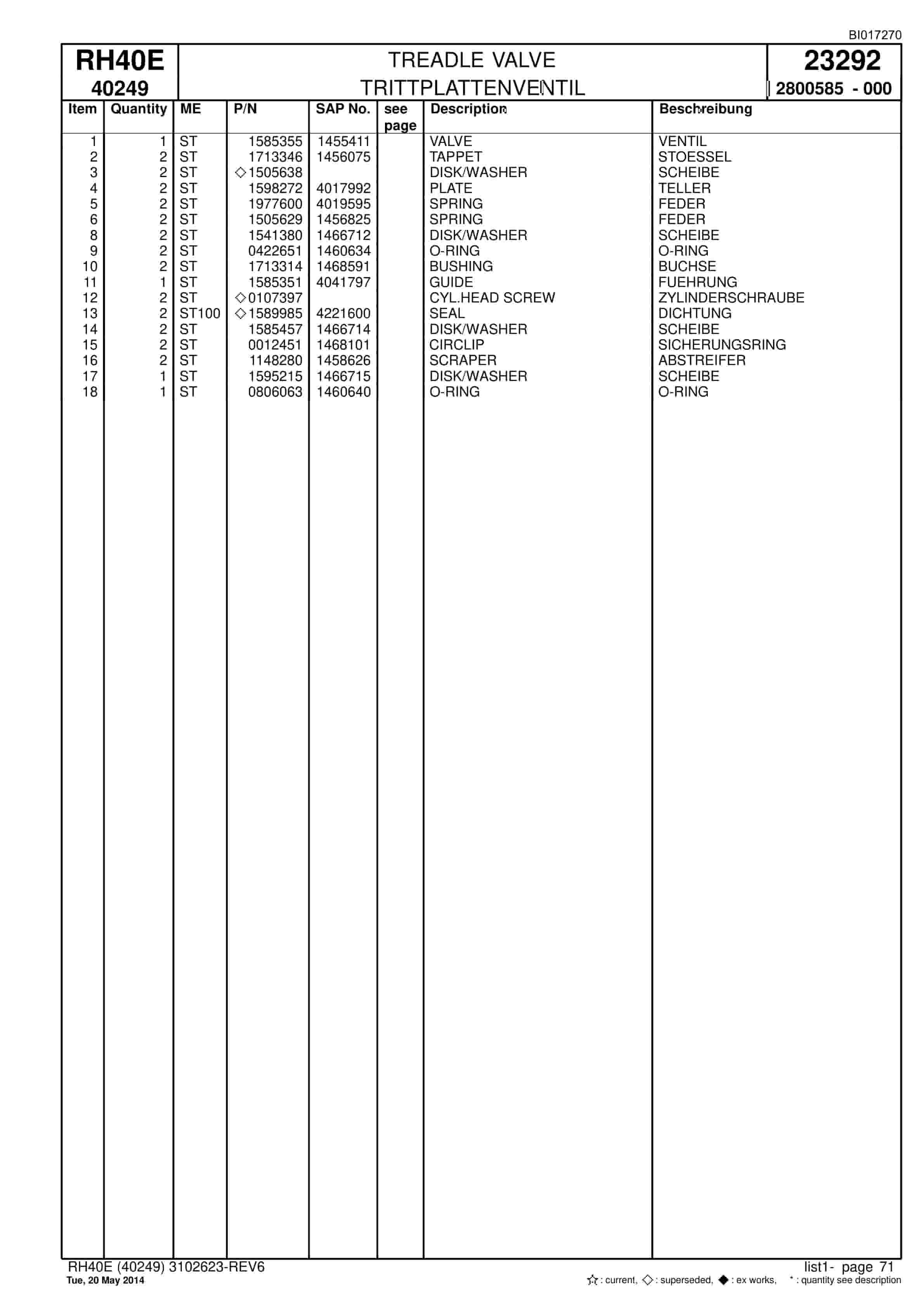 Caterpillar 6015 Hydraulic Shovel Spare Parts Manual BI017270-2