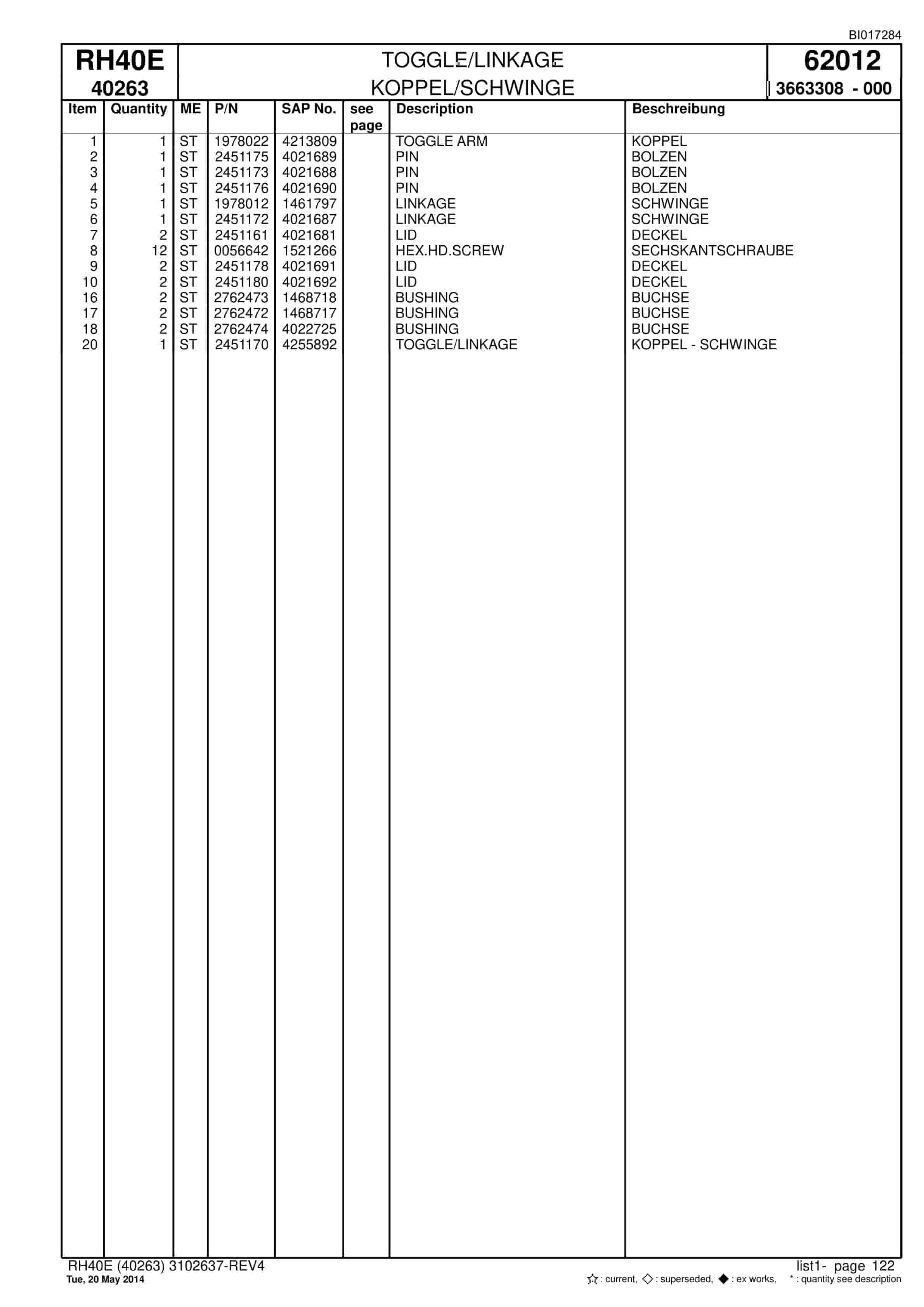Caterpillar 6015 Hydraulic Shovel Spare Parts Manual BI017284-5
