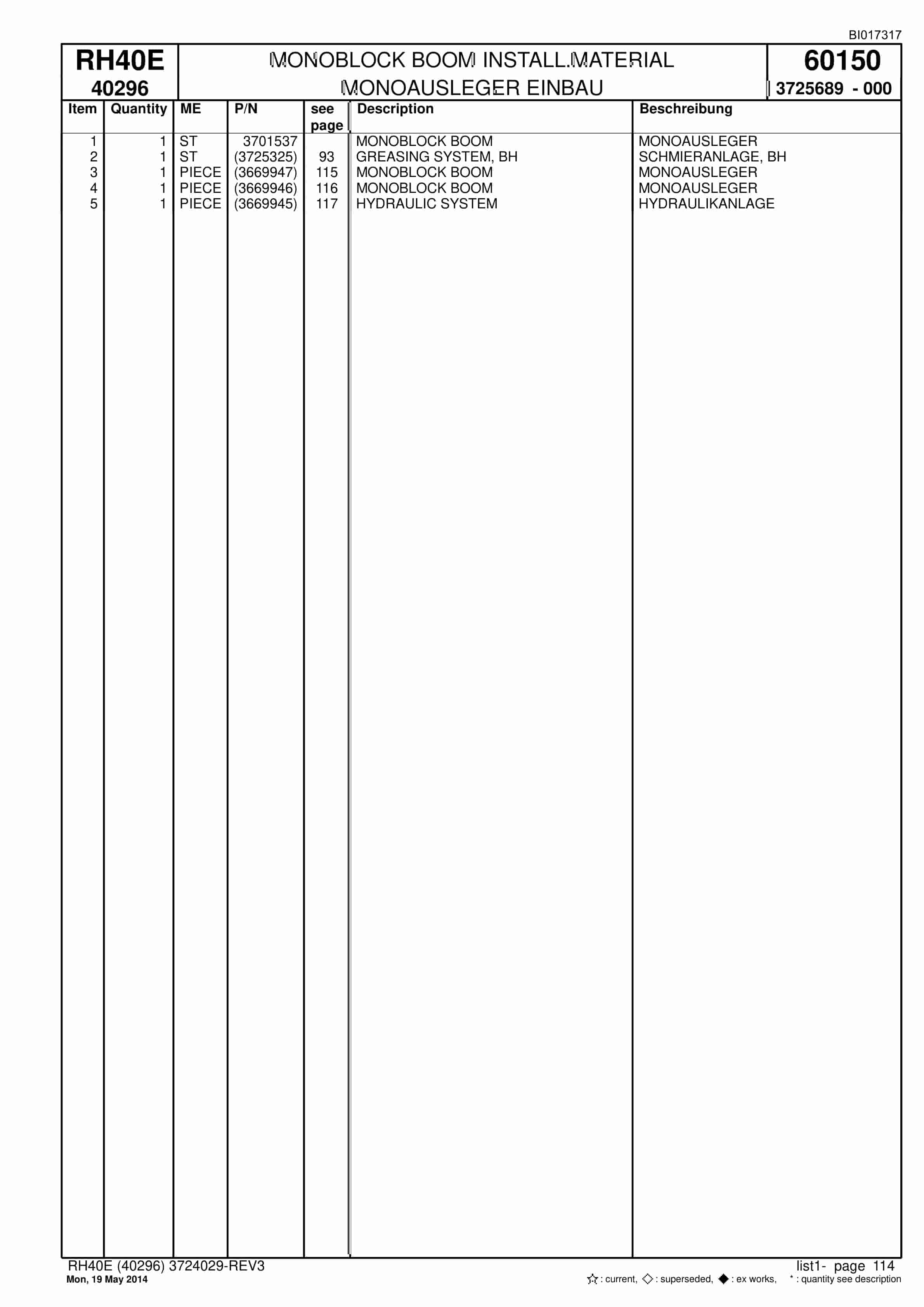 Caterpillar 6015 Hydraulic Shovel Spare Parts Manual BI017317-4