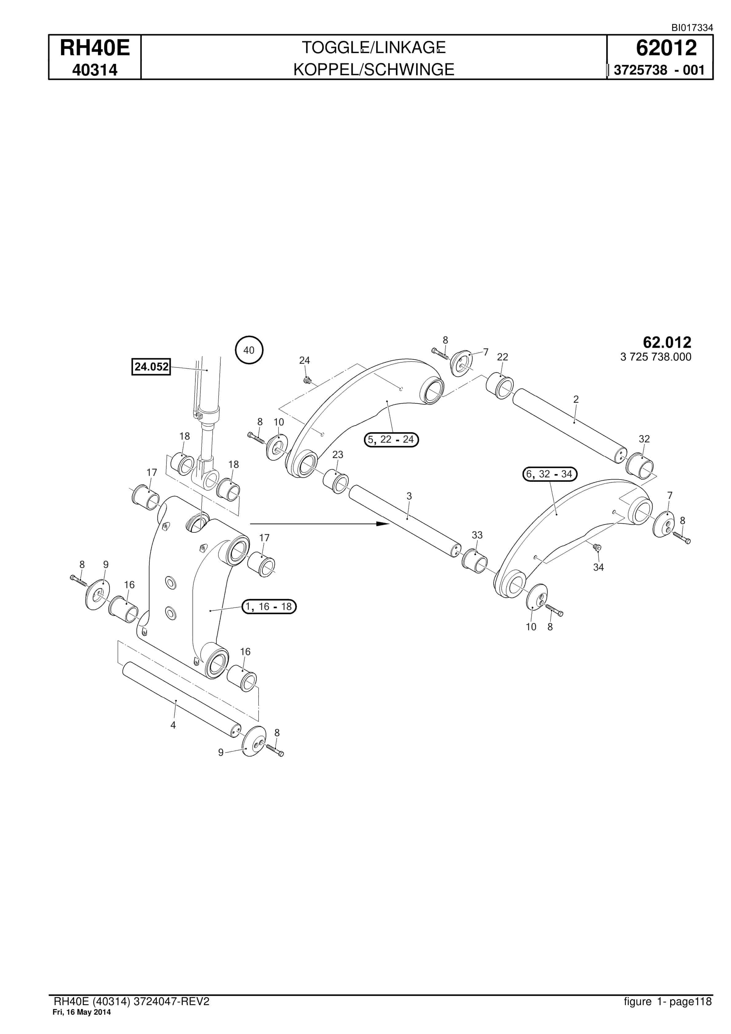 Caterpillar 6015 Hydraulic Shovel Spare Parts Manual BI017334-5