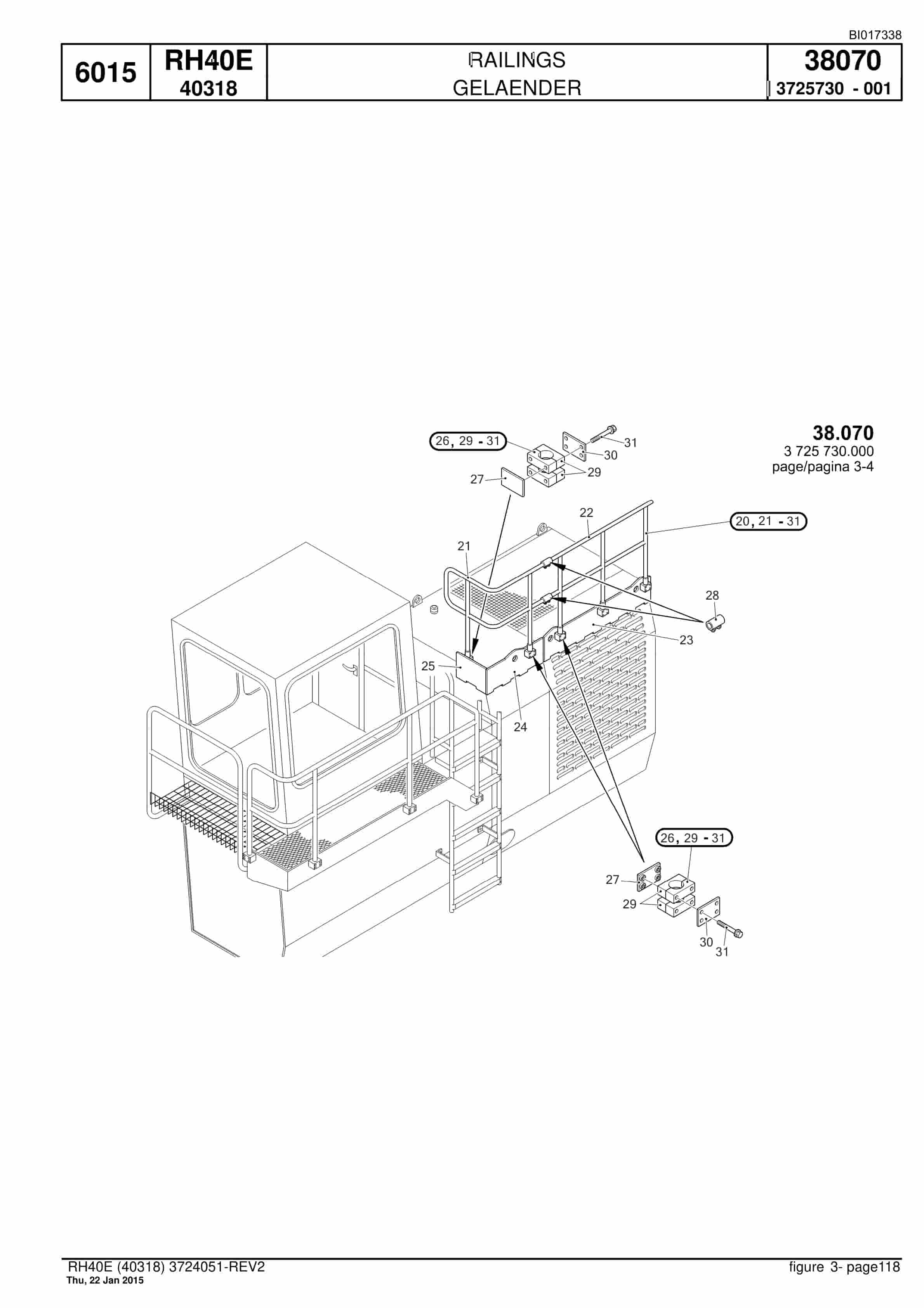 Caterpillar 6015 Hydraulic Shovel Spare Parts Manual BI017338-4