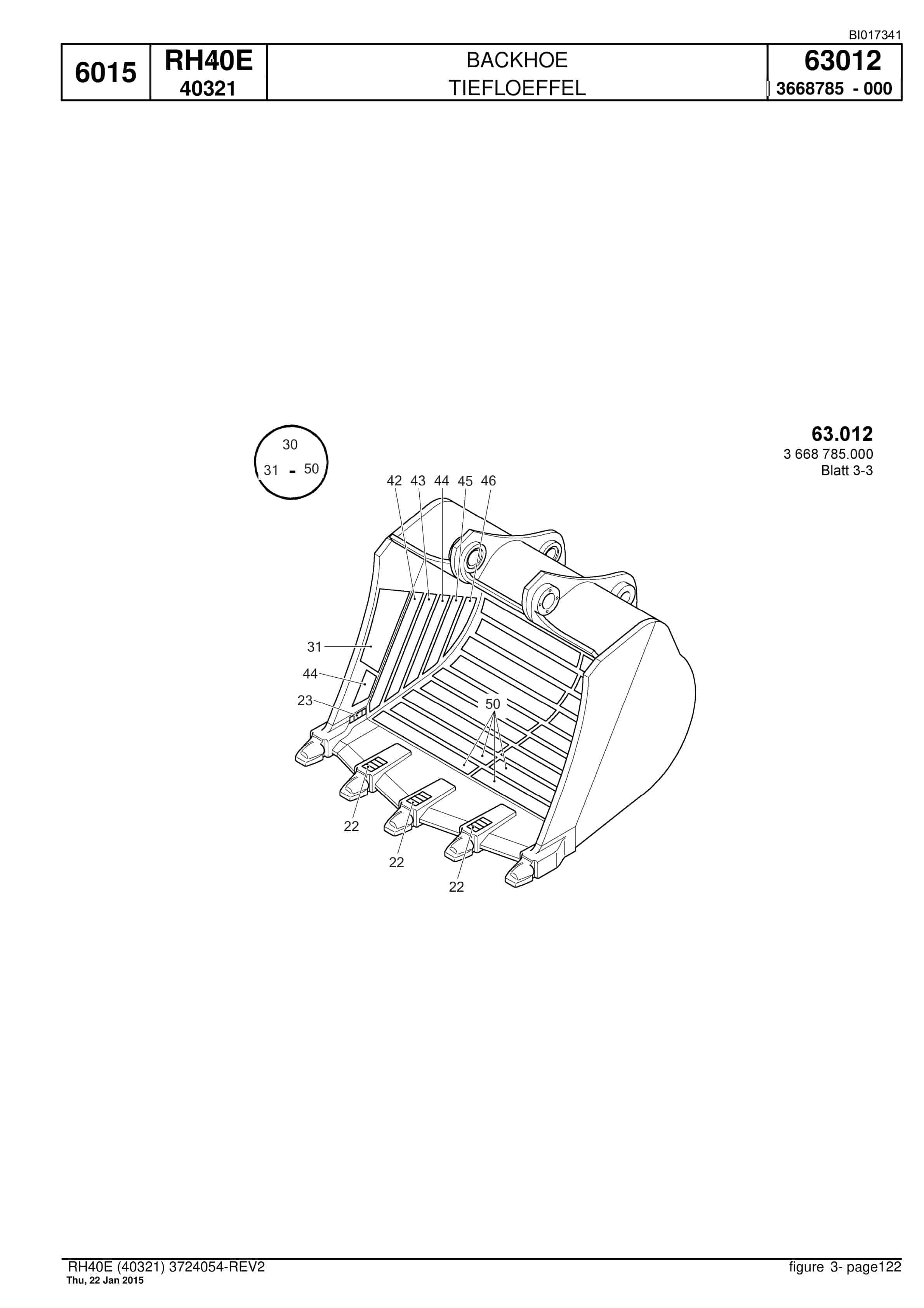 Caterpillar 6015 Hydraulic Shovel Spare Parts Manual BI017341-5