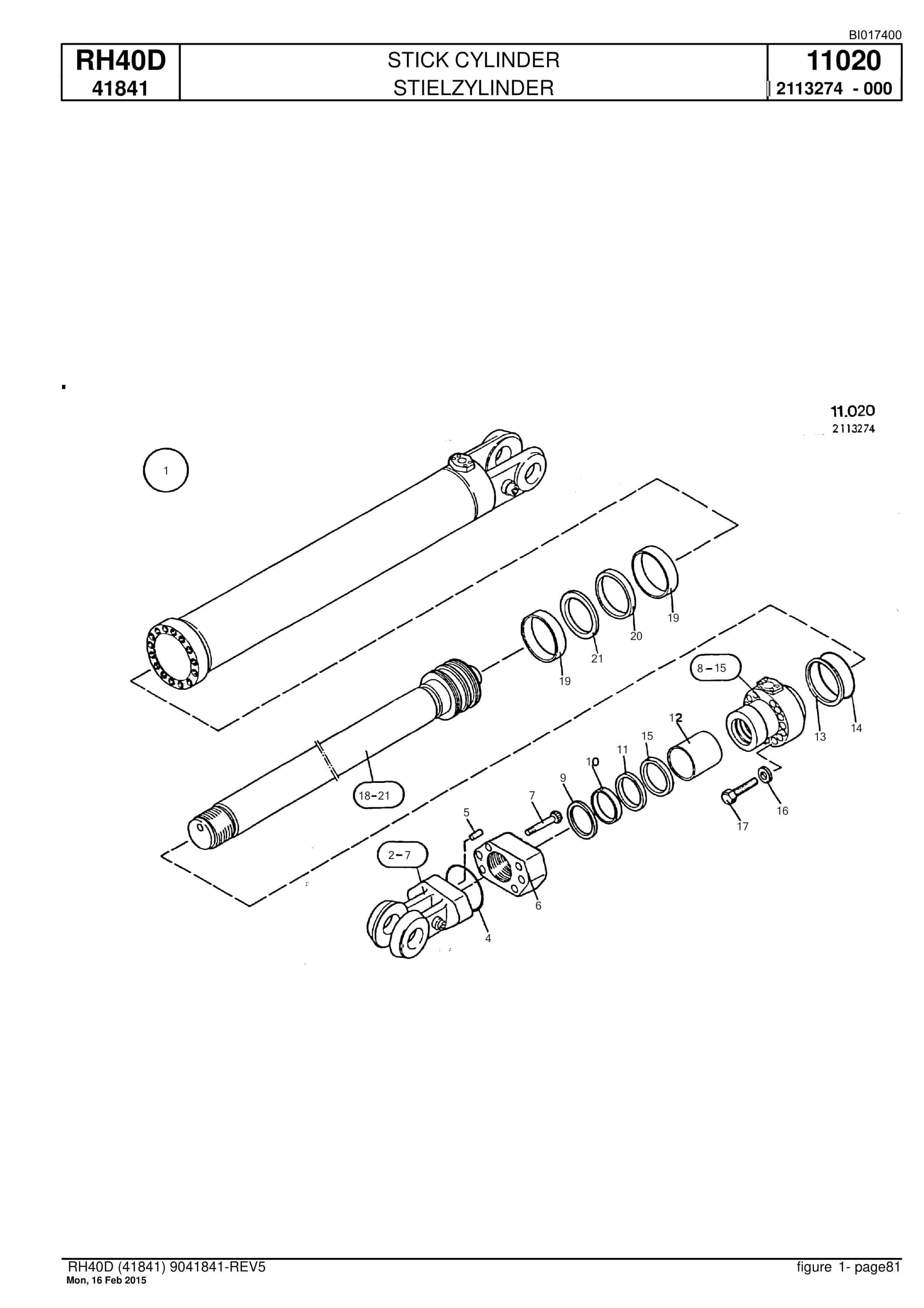 Caterpillar 6015 Hydraulic Shovel Spare Parts Manual BI017400-4
