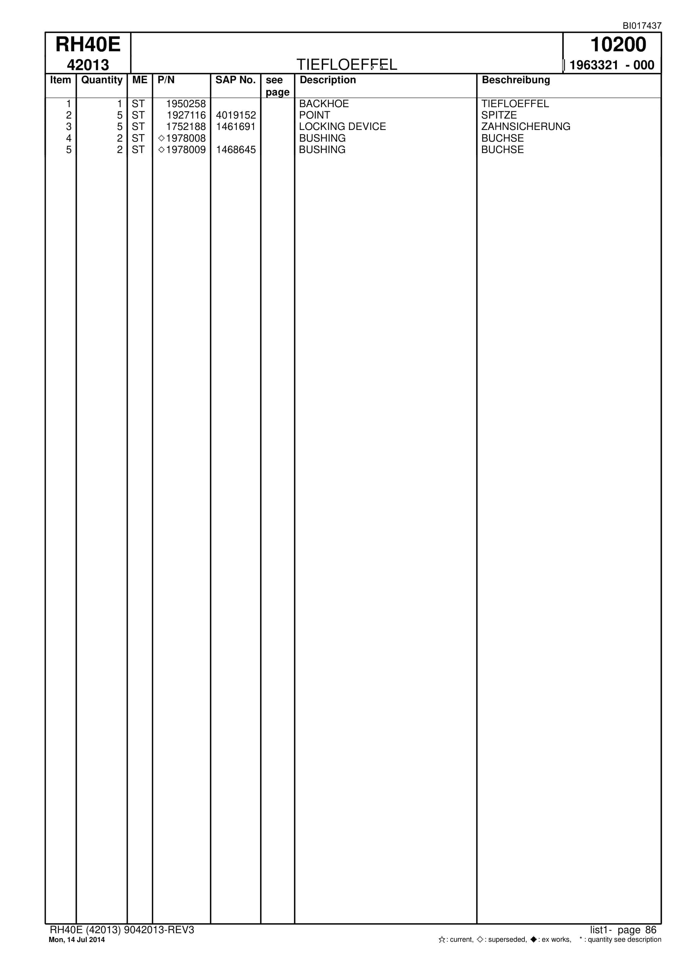 Caterpillar 6015 Hydraulic Shovel Spare Parts Manual BI017437-3