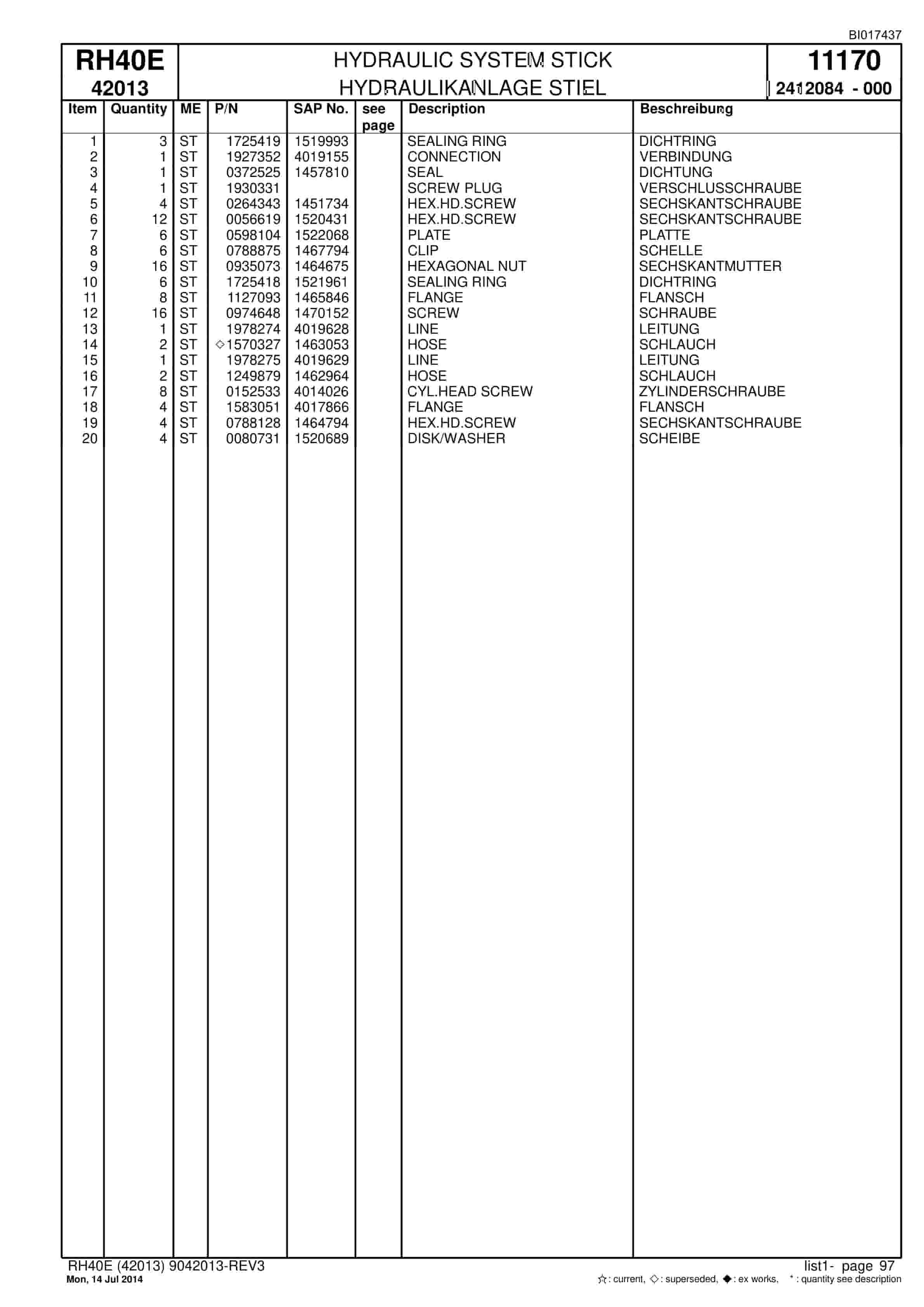 Caterpillar 6015 Hydraulic Shovel Spare Parts Manual BI017437-4