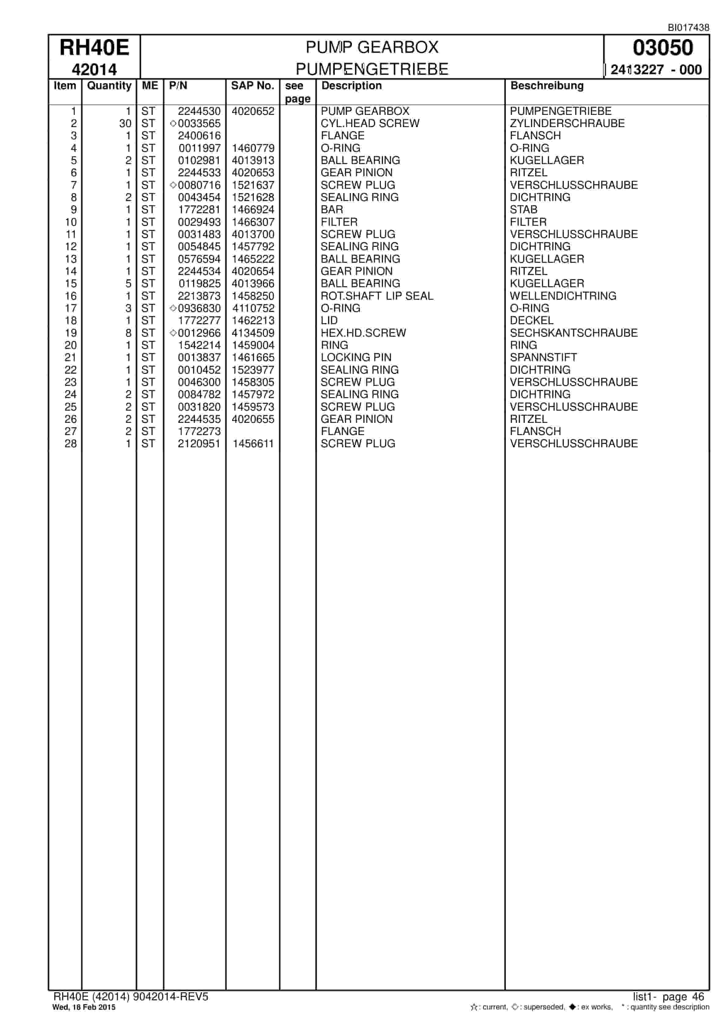 Caterpillar 6015 Hydraulic Shovel Spare Parts Manual BI017438-2