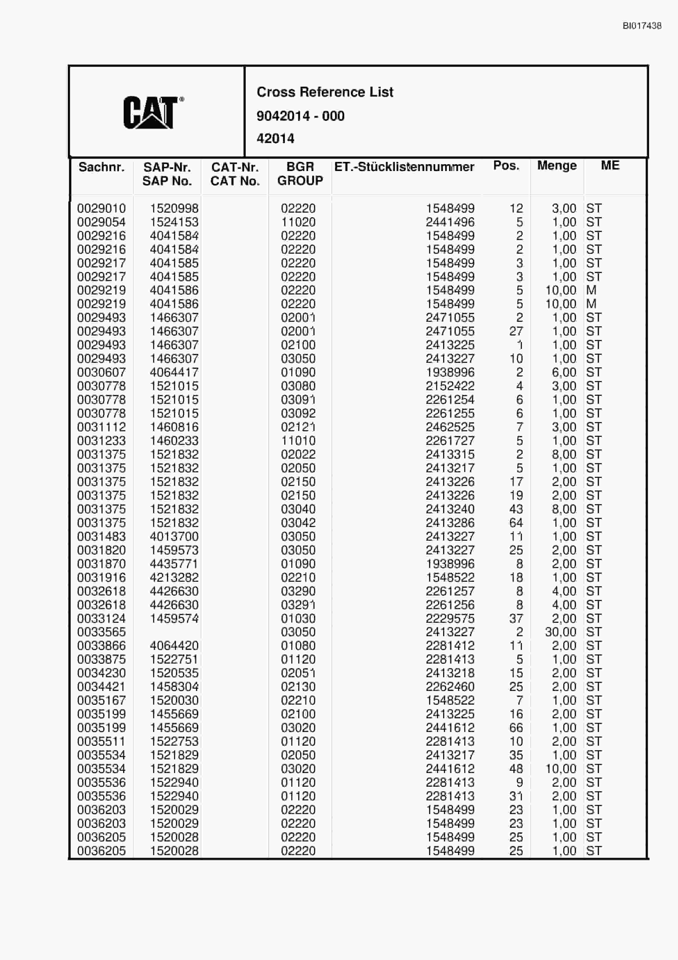 Caterpillar 6015 Hydraulic Shovel Spare Parts Manual BI017438-5