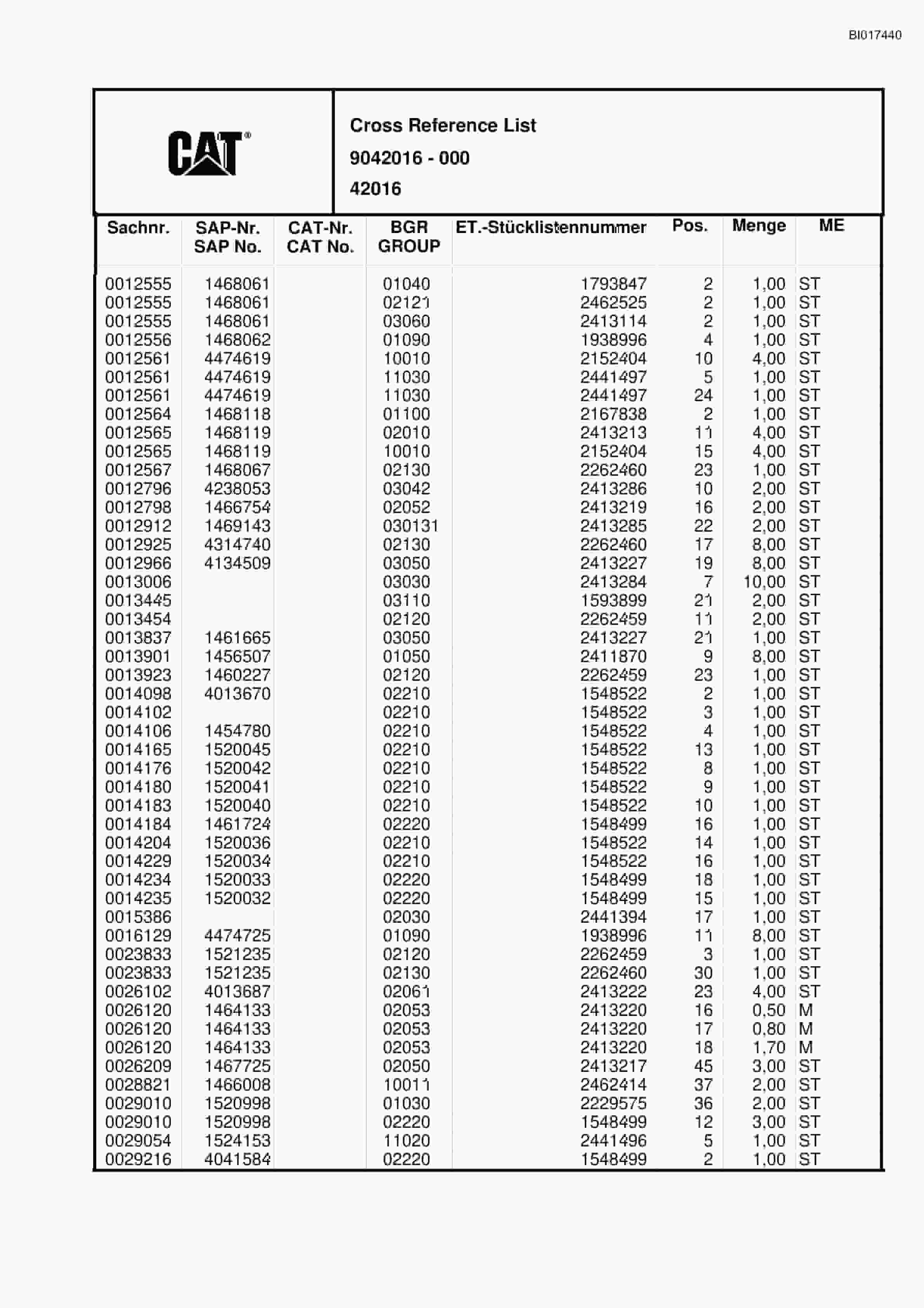 Caterpillar 6015 Hydraulic Shovel Spare Parts Manual BI017440-5