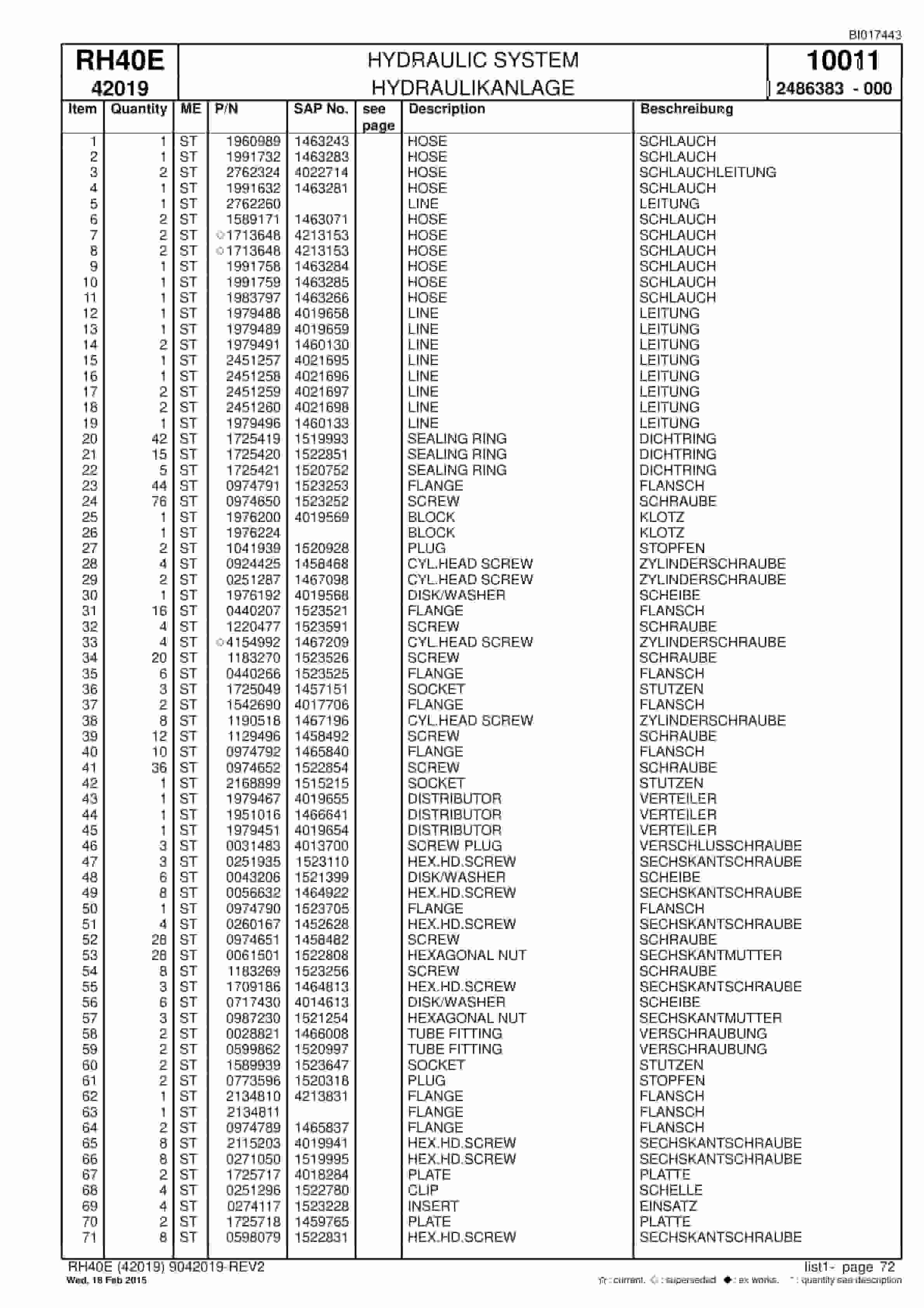 Caterpillar 6015 Hydraulic Shovel Spare Parts Manual BI017443-3